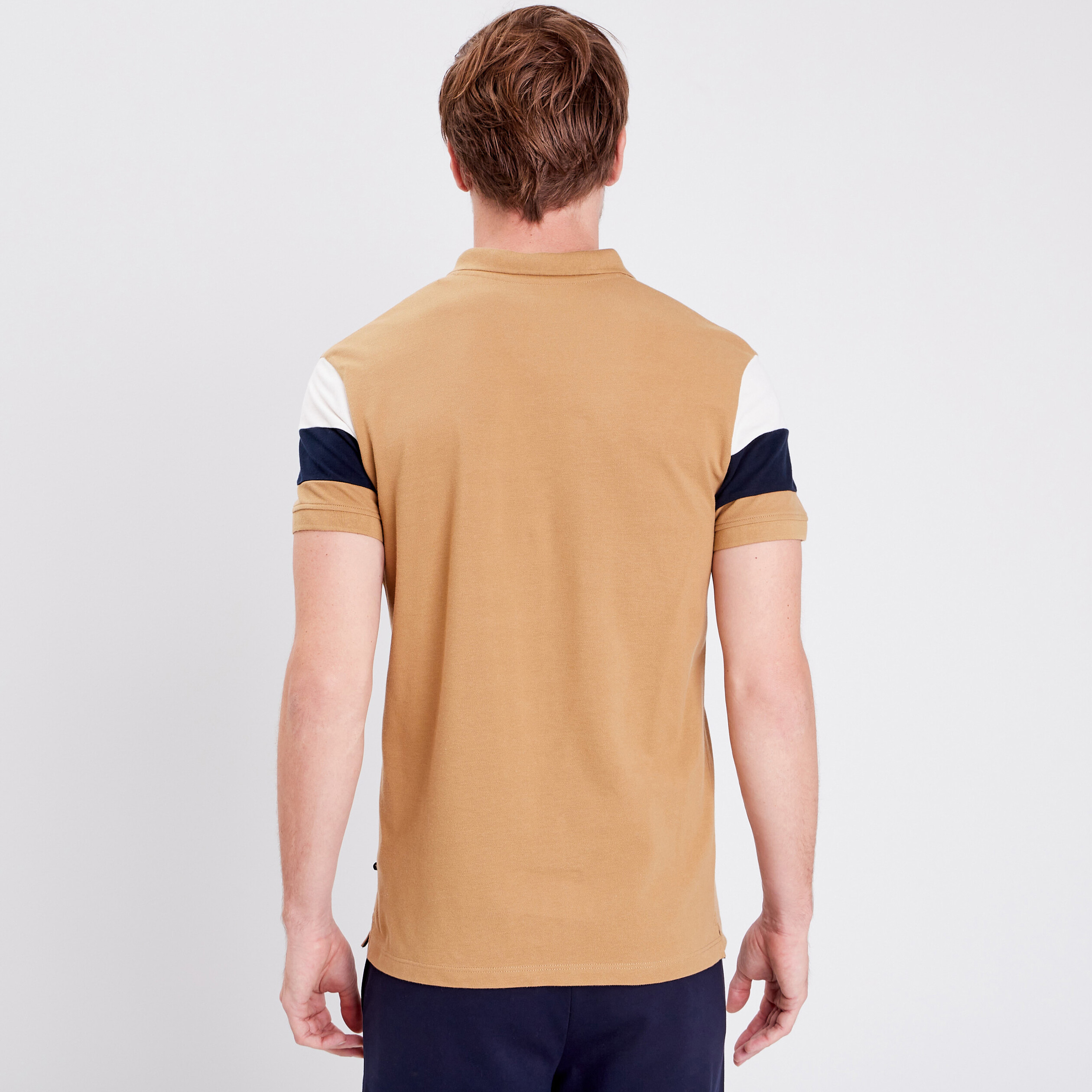 Polo manches courtes camel homme