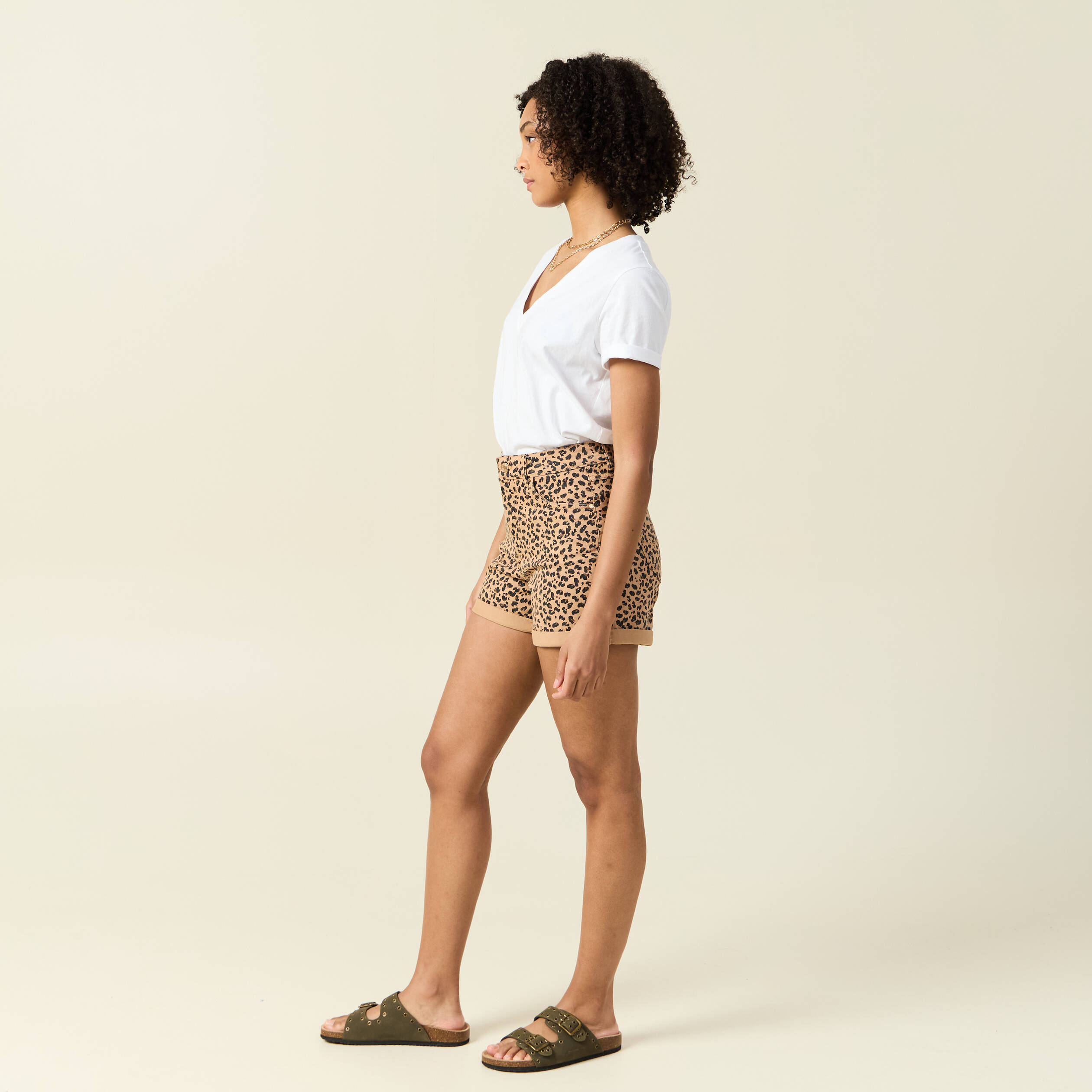 short mom taille haute camel femme Short mom taille haute camel femme