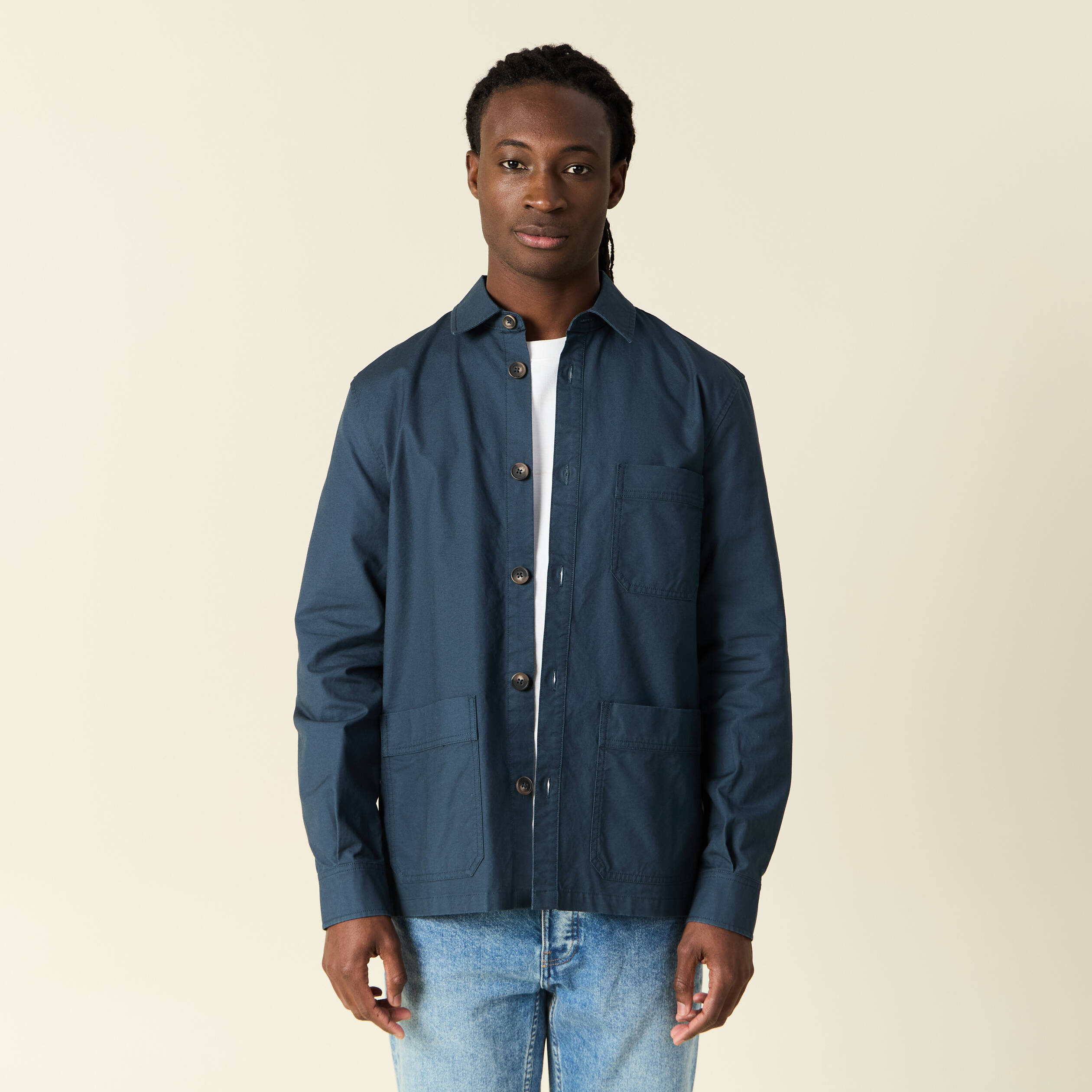 surchemise manches longues bleu marine homme Surchemise manches longues bleu marine homme