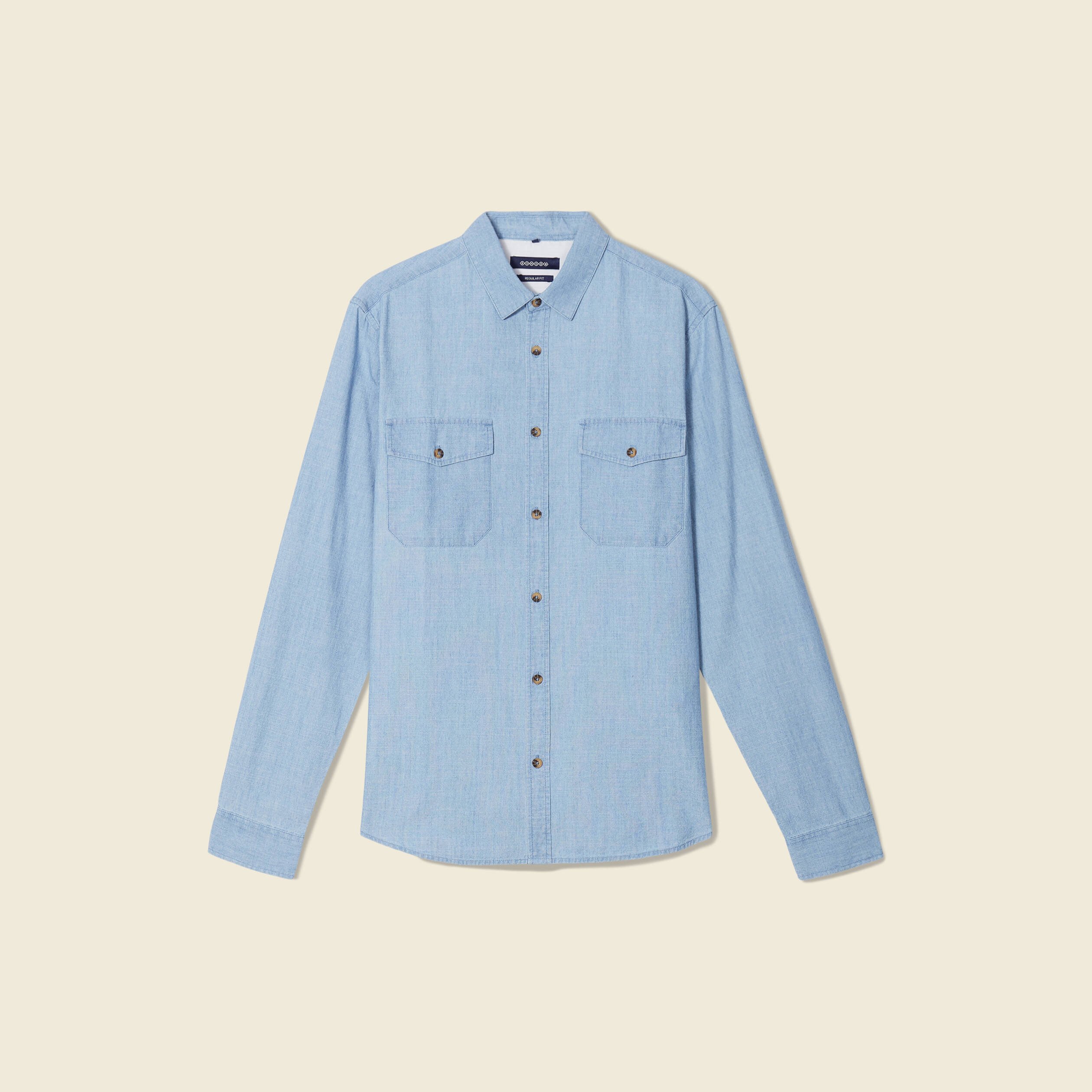 chemise en jean bleu clair homme Chemise en jean bleu clair homme