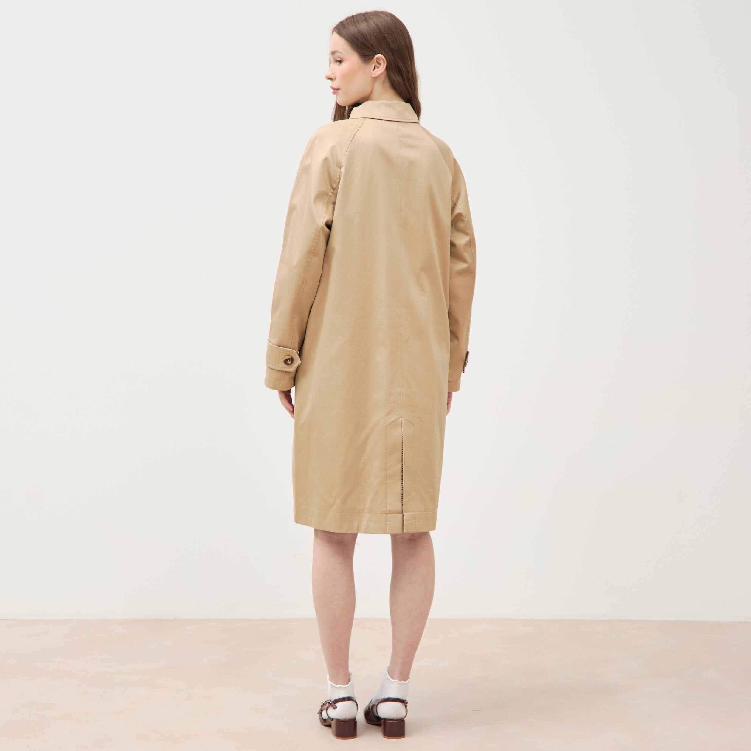 Trench long oversize r&eacute;versible beige femme