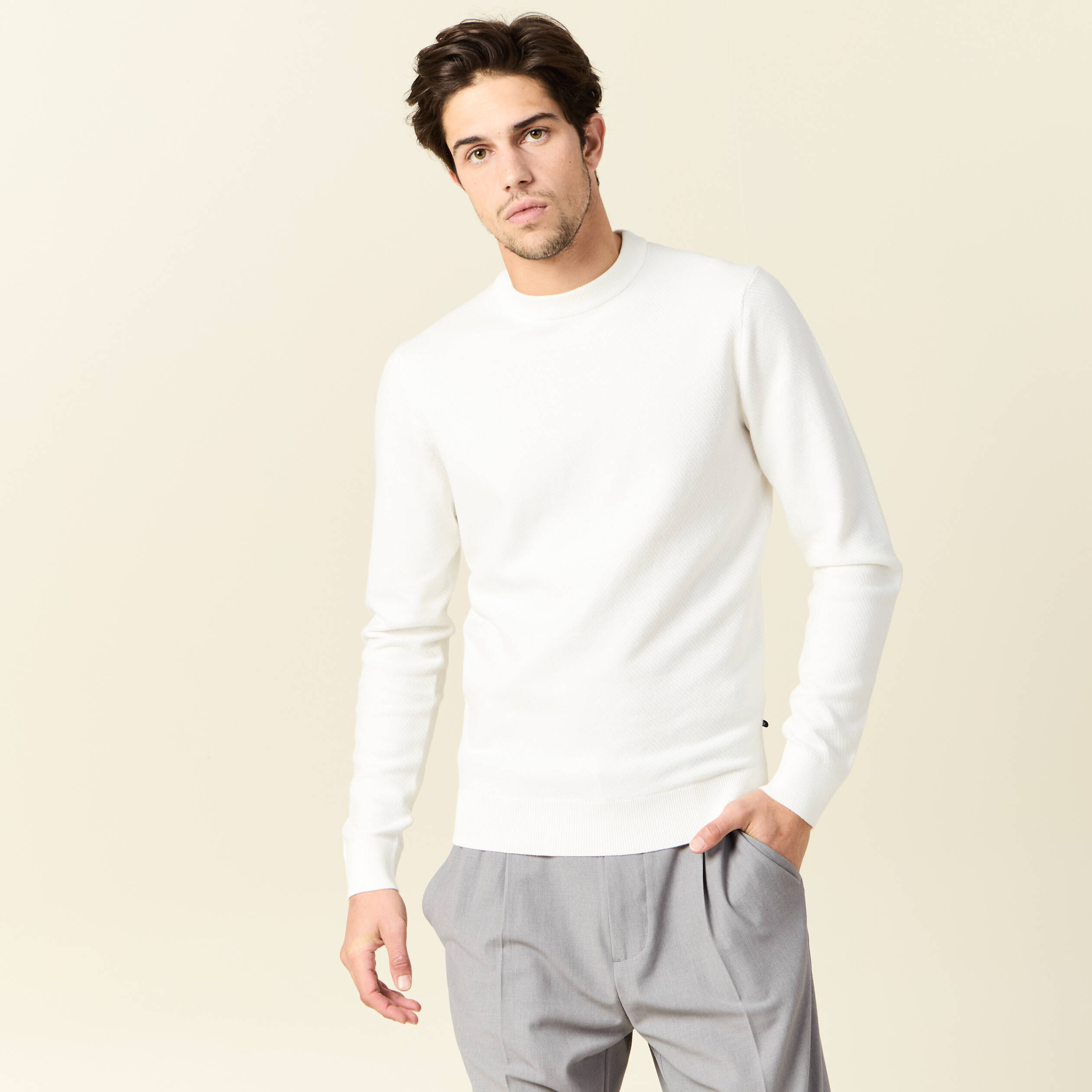 pull manches longues ecru homme Pull manches longues ecru homme