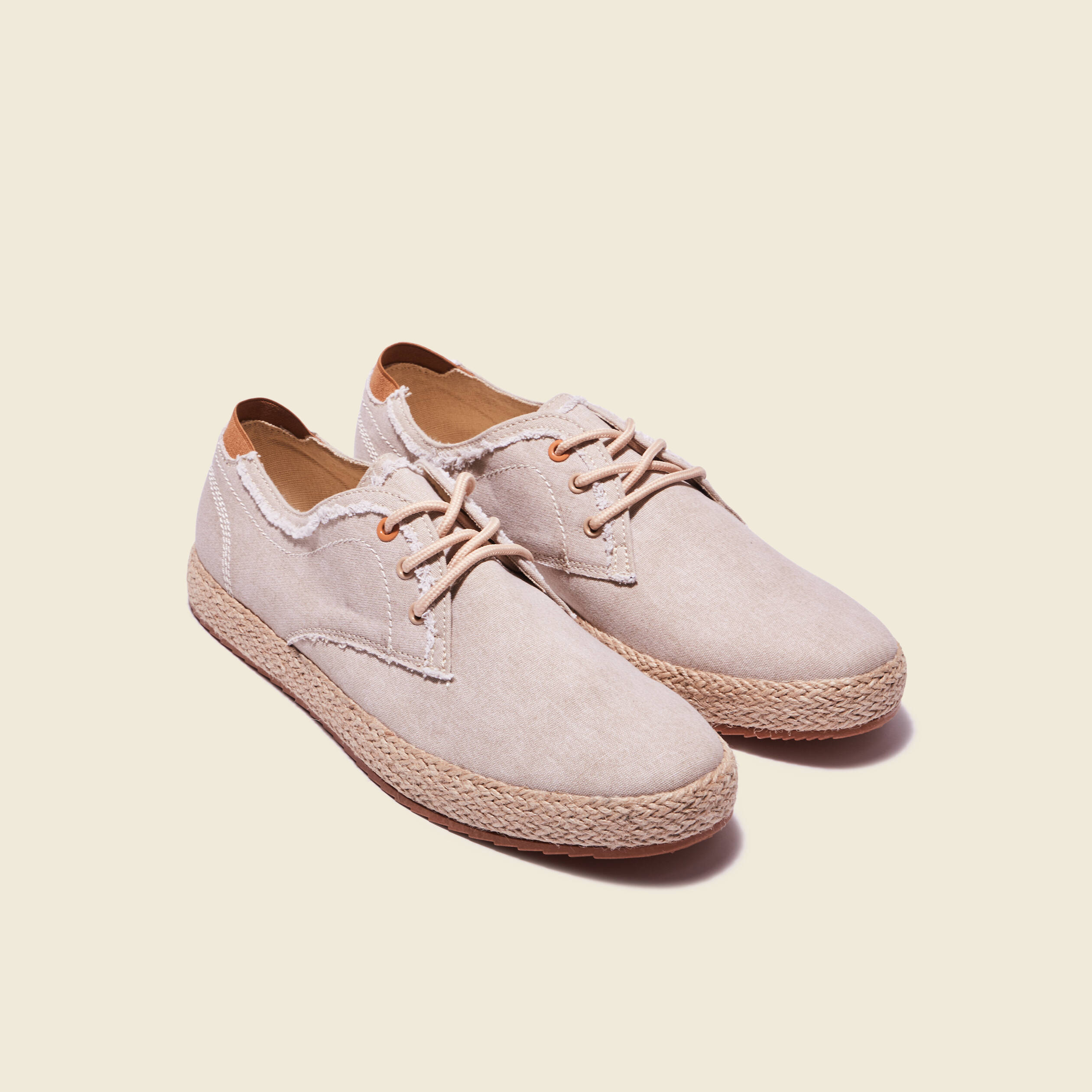 Espadrilles a lacets sable homme