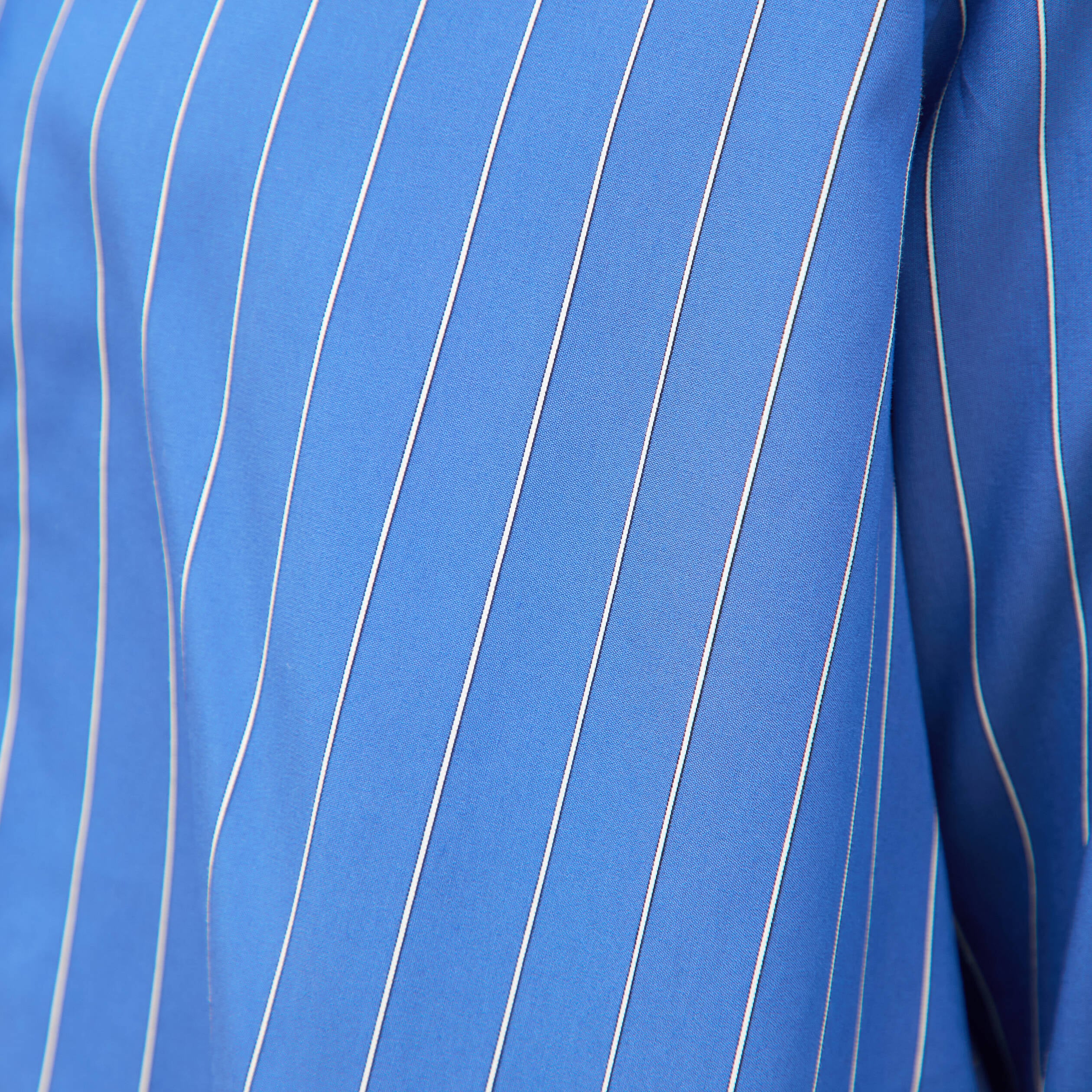 Chemise droite manches longues ray&eacute;e bleu femme