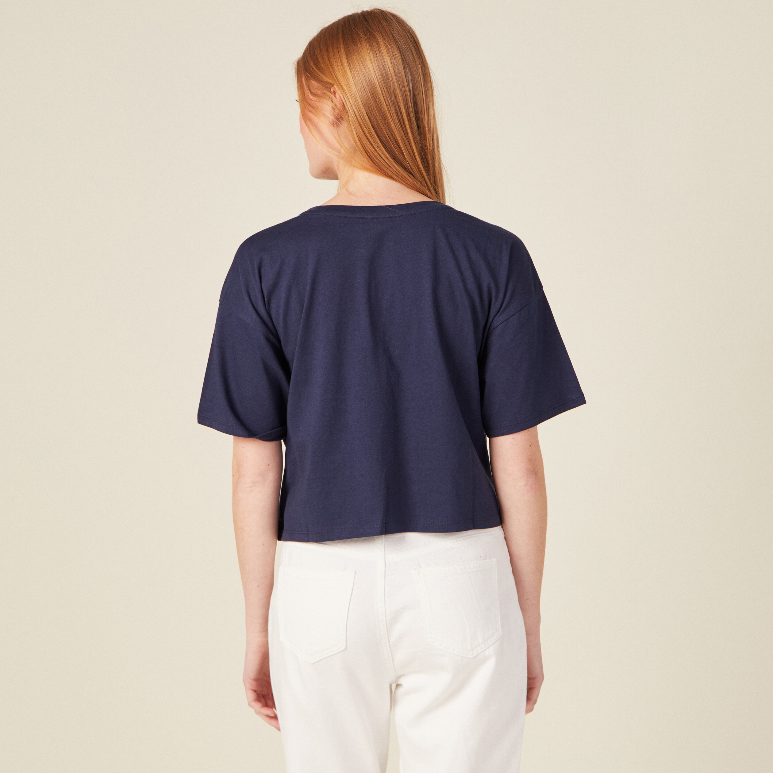 t shirt manches courtes bleu marine femme T-shirt manches courtes bleu marine femme
