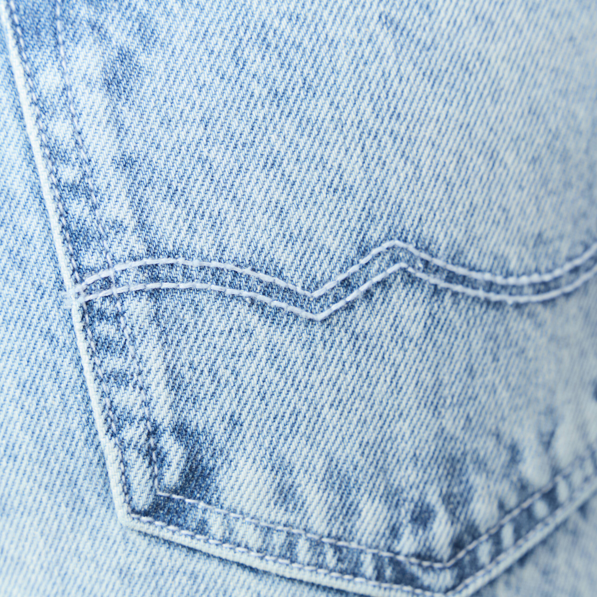 Jeans slouchy taille haute en coton denim bleach femme