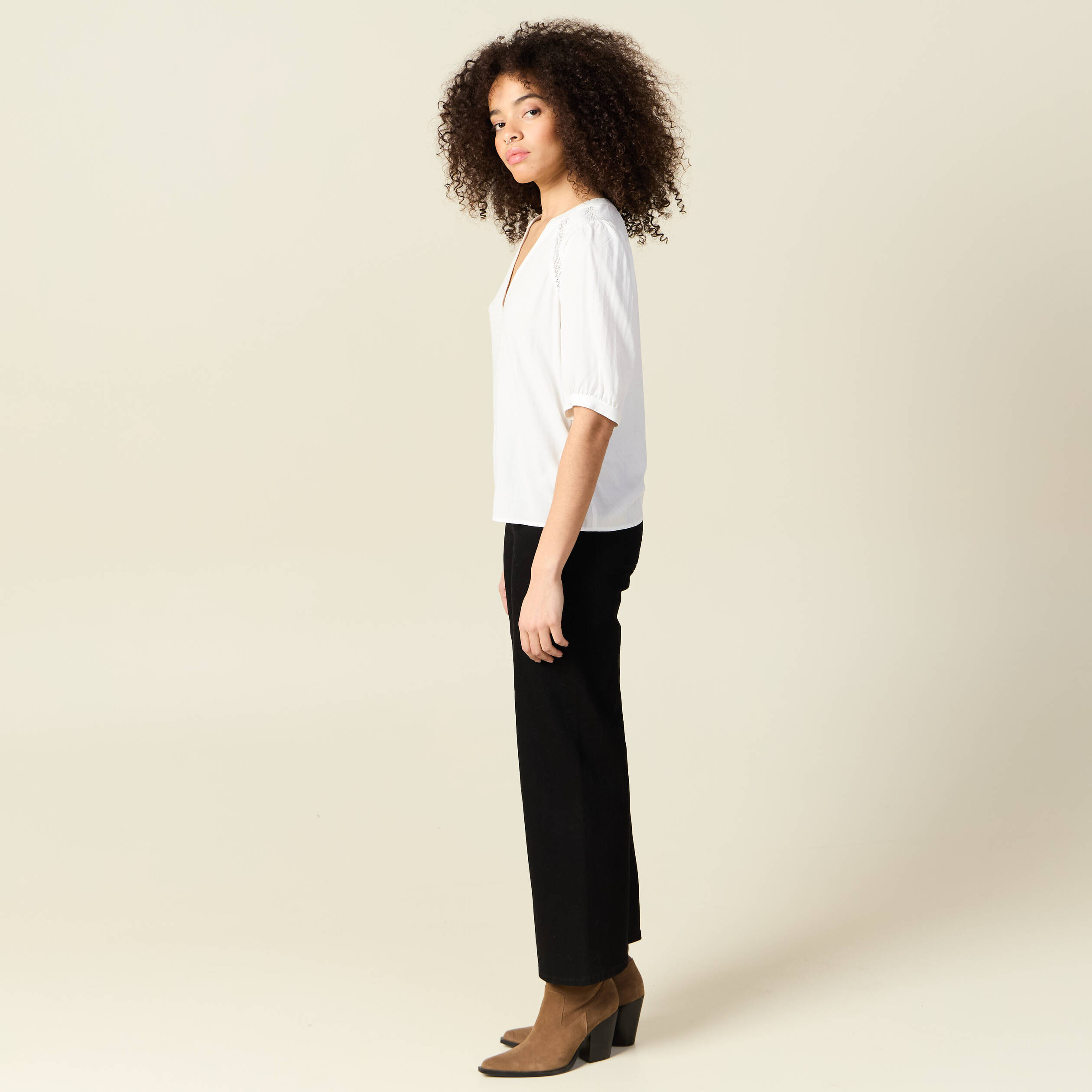 chemise manches courtes ecru femme Chemise manches courtes ecru femme
