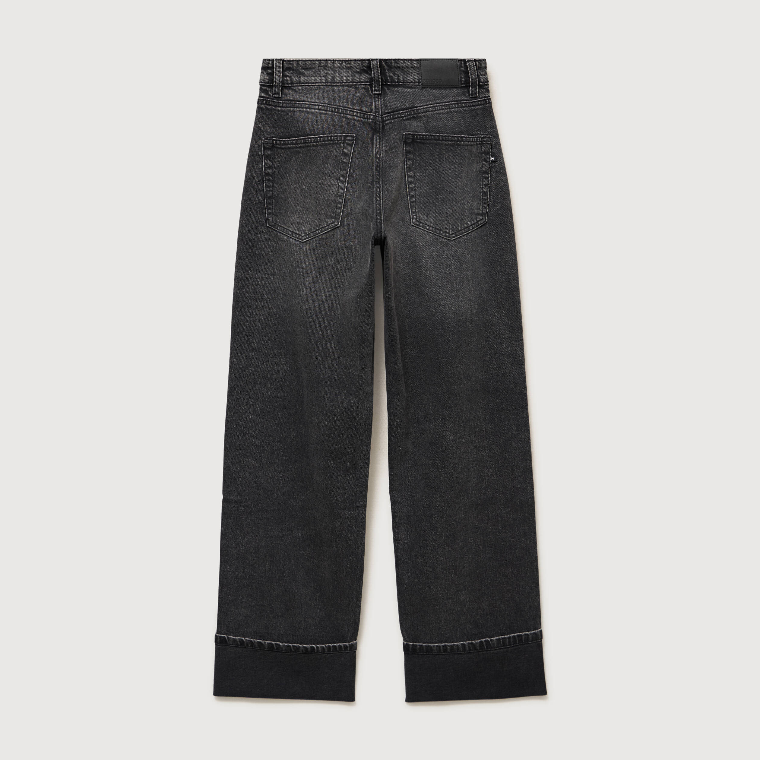 Jeans straight taille standard denim gris femme