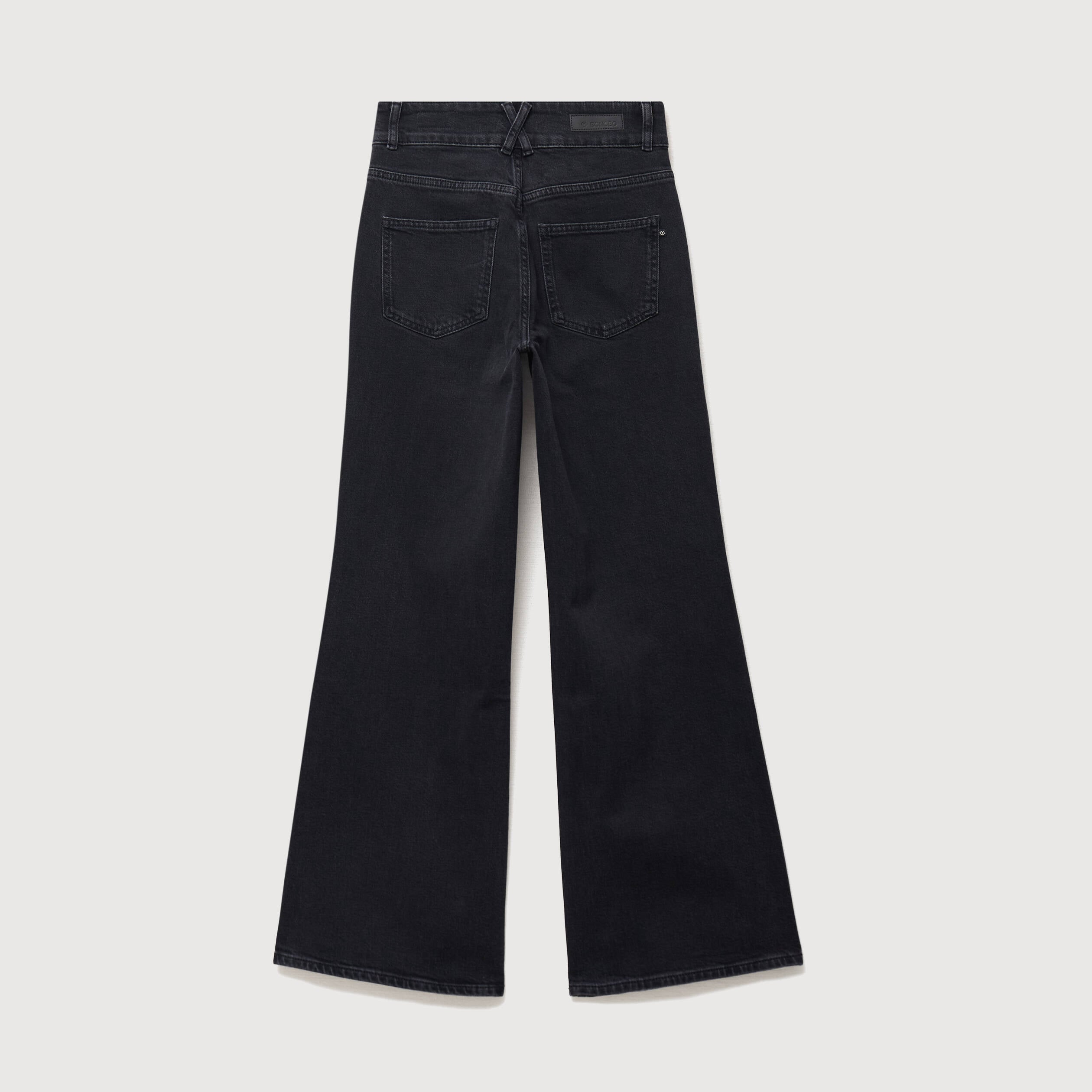 Jeans bootcut taille haute denim gris femme