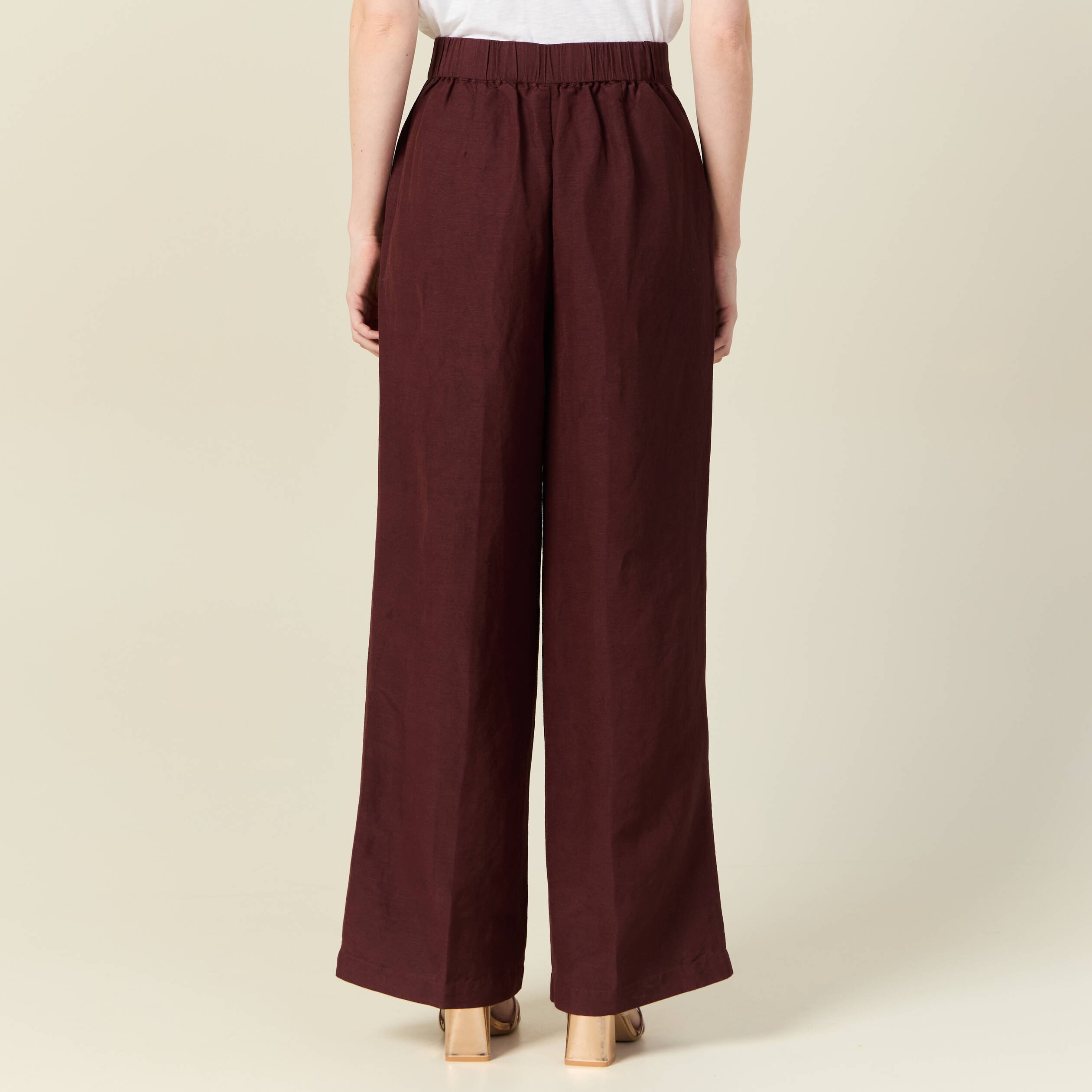 pantalon large fluide bordeaux femme Pantalon large fluide bordeaux femme