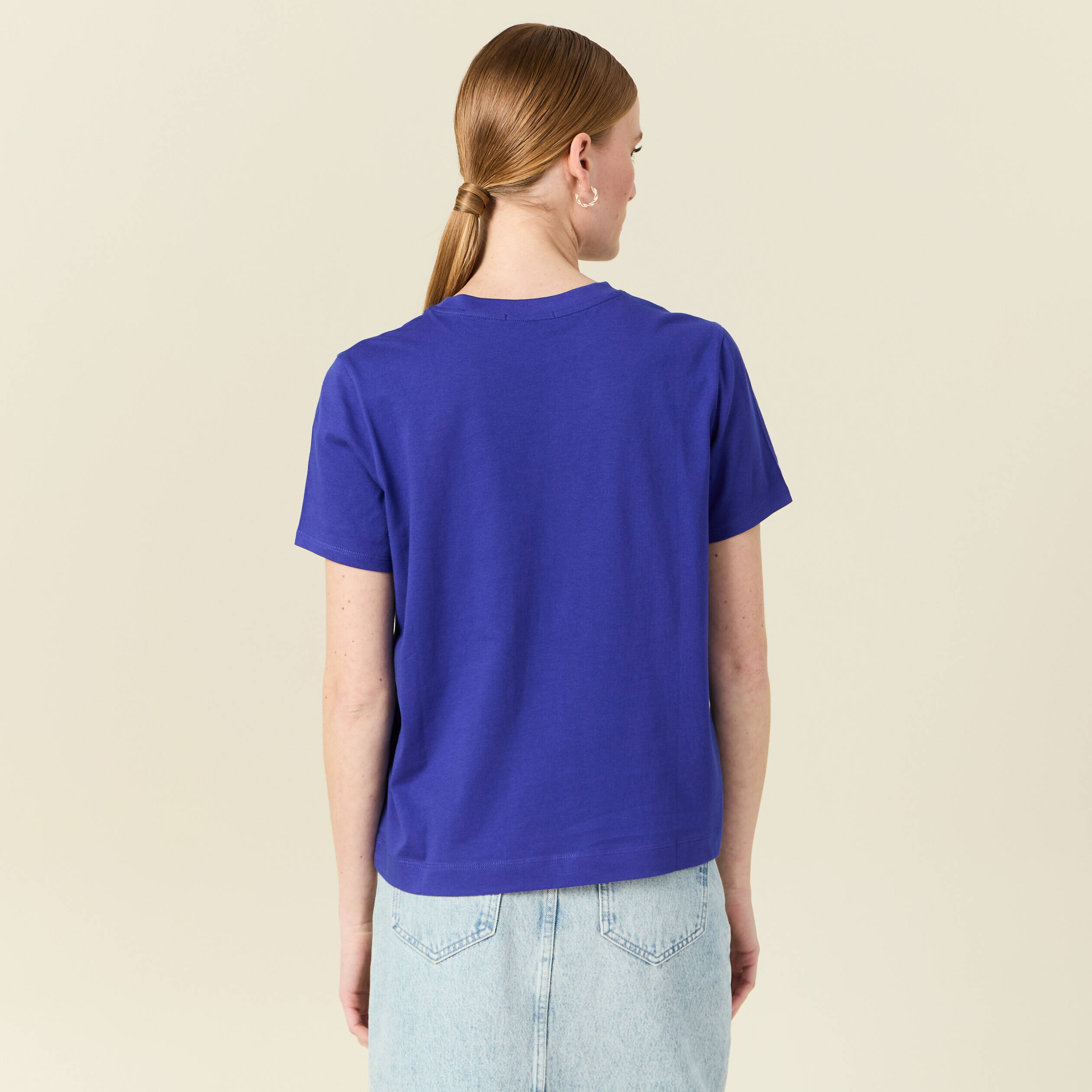 T shirt eco responsable bleu violet femme Bonobo