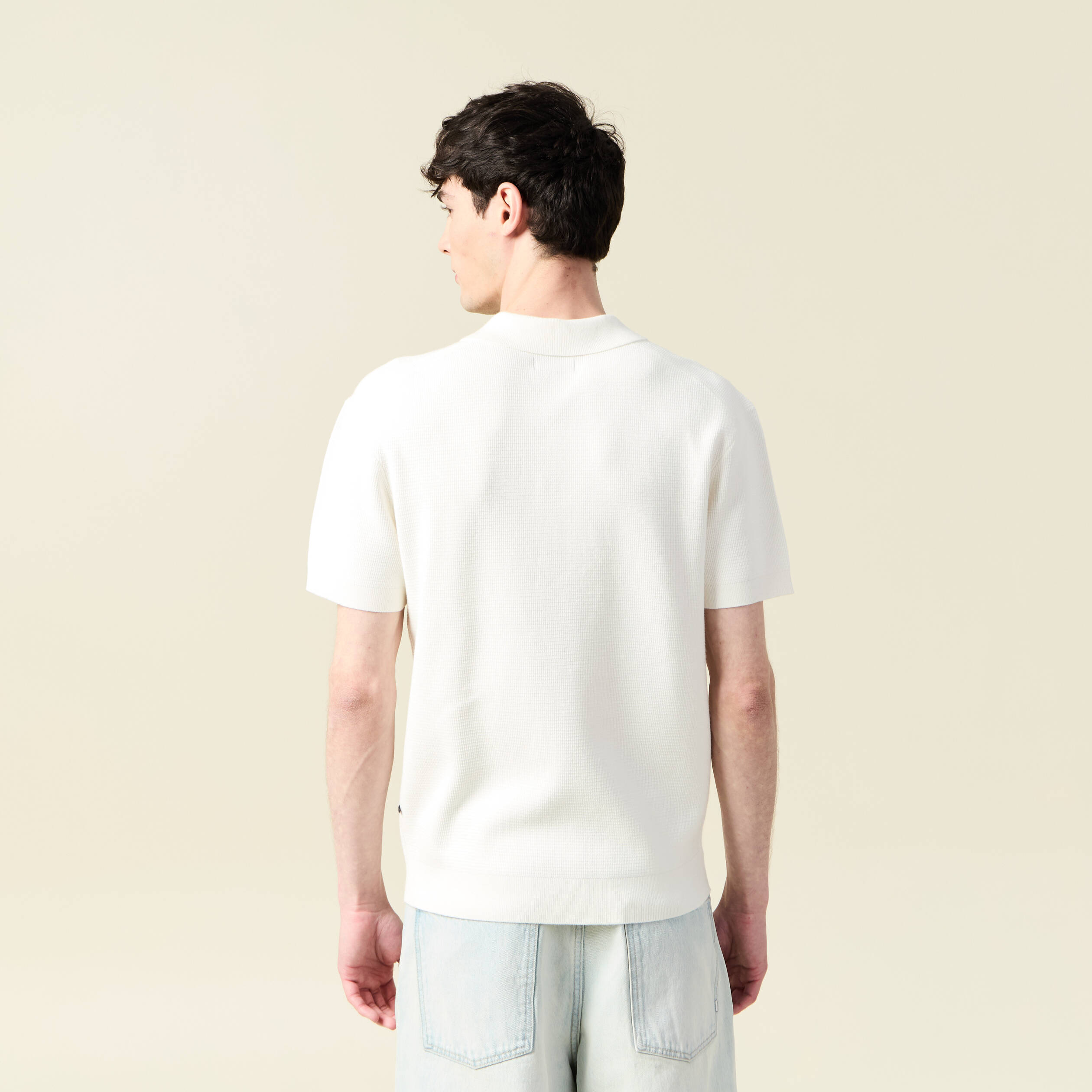 polo cintre manches courtes ecru homme Polo cintré manches courtes ecru homme