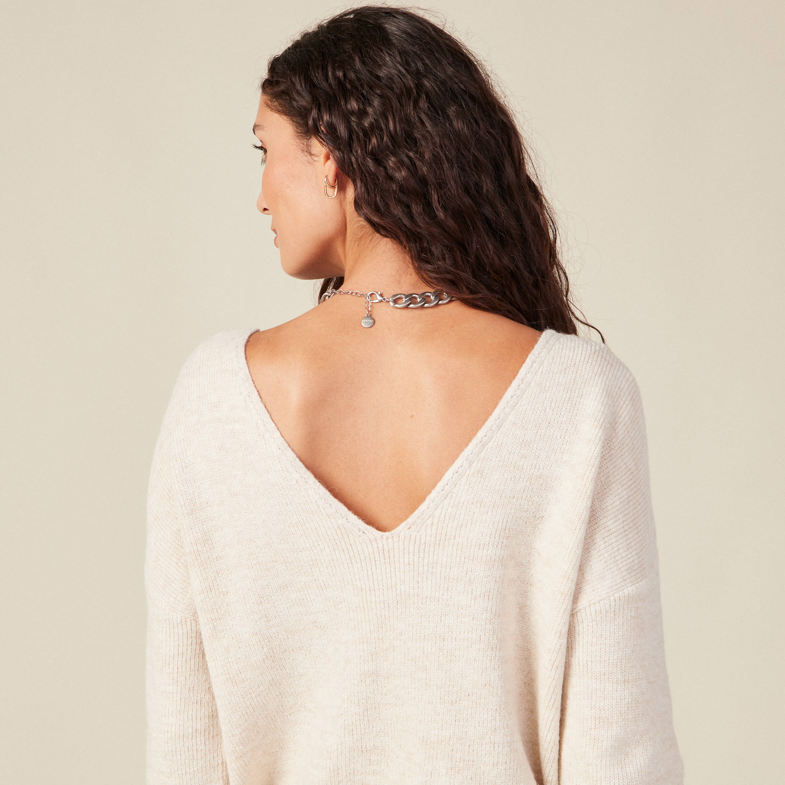 pull manches longues creme femme Pull manches longues creme femme