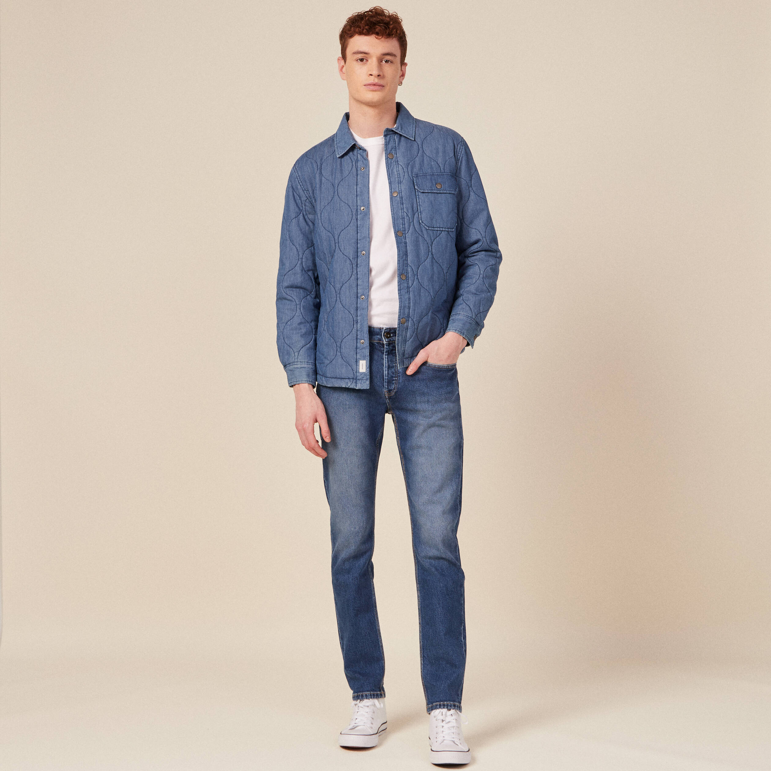 Jeans slim 5 poches denim stone homme