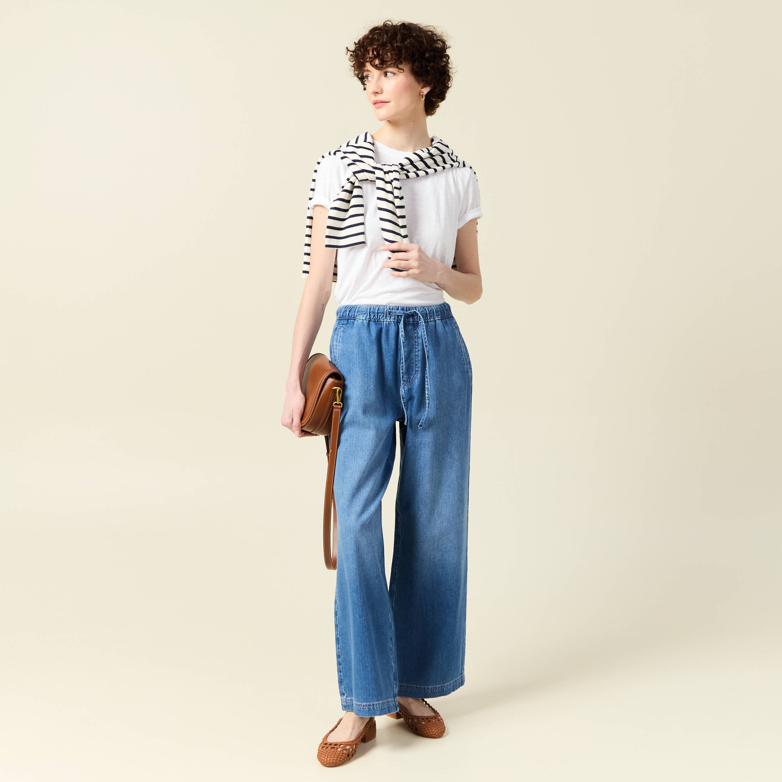 jeans jogging elastique denim used femme Jeans jogging élastiqué denim used femme