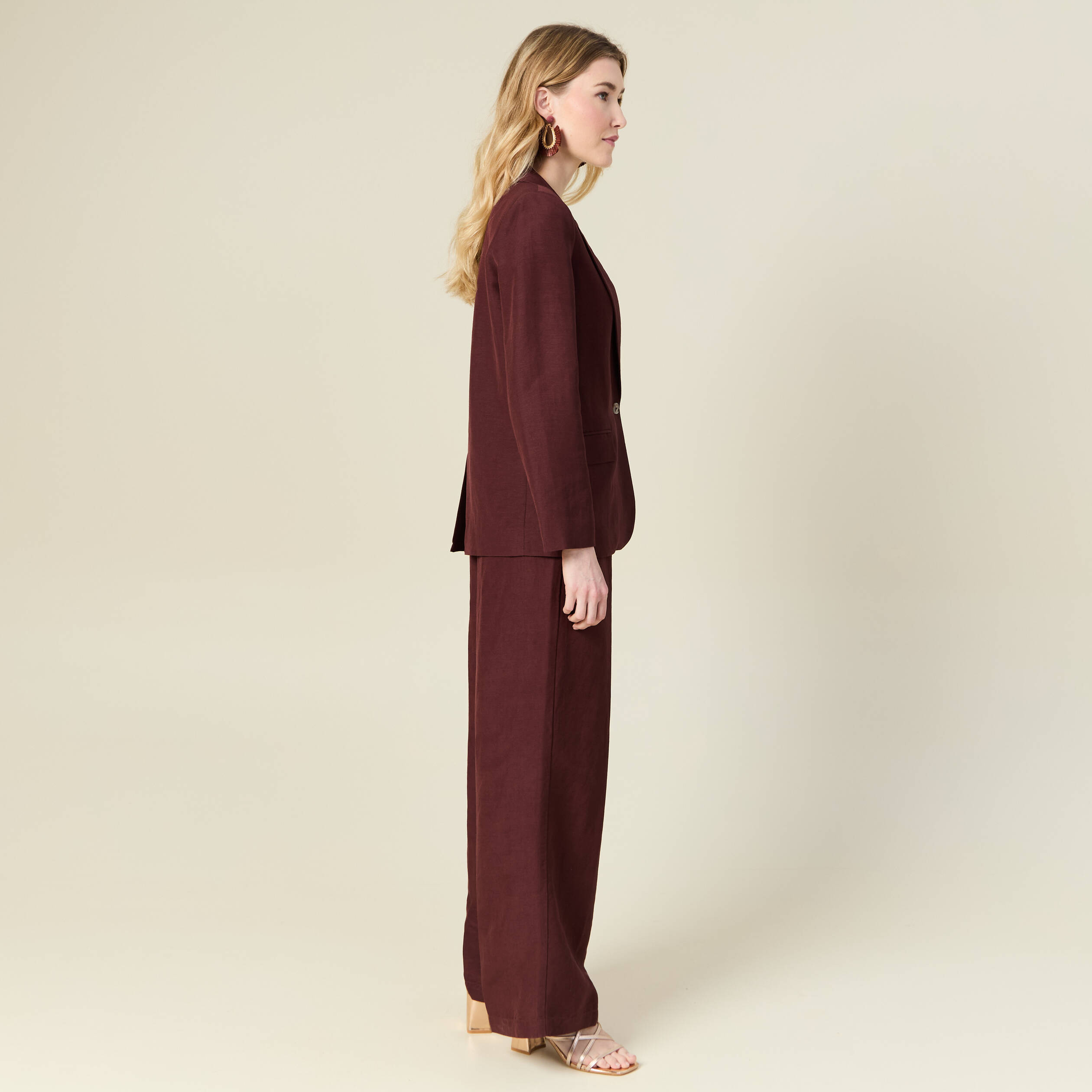 veste blazer manches longues bordeaux femme Veste blazer manches longues bordeaux femme