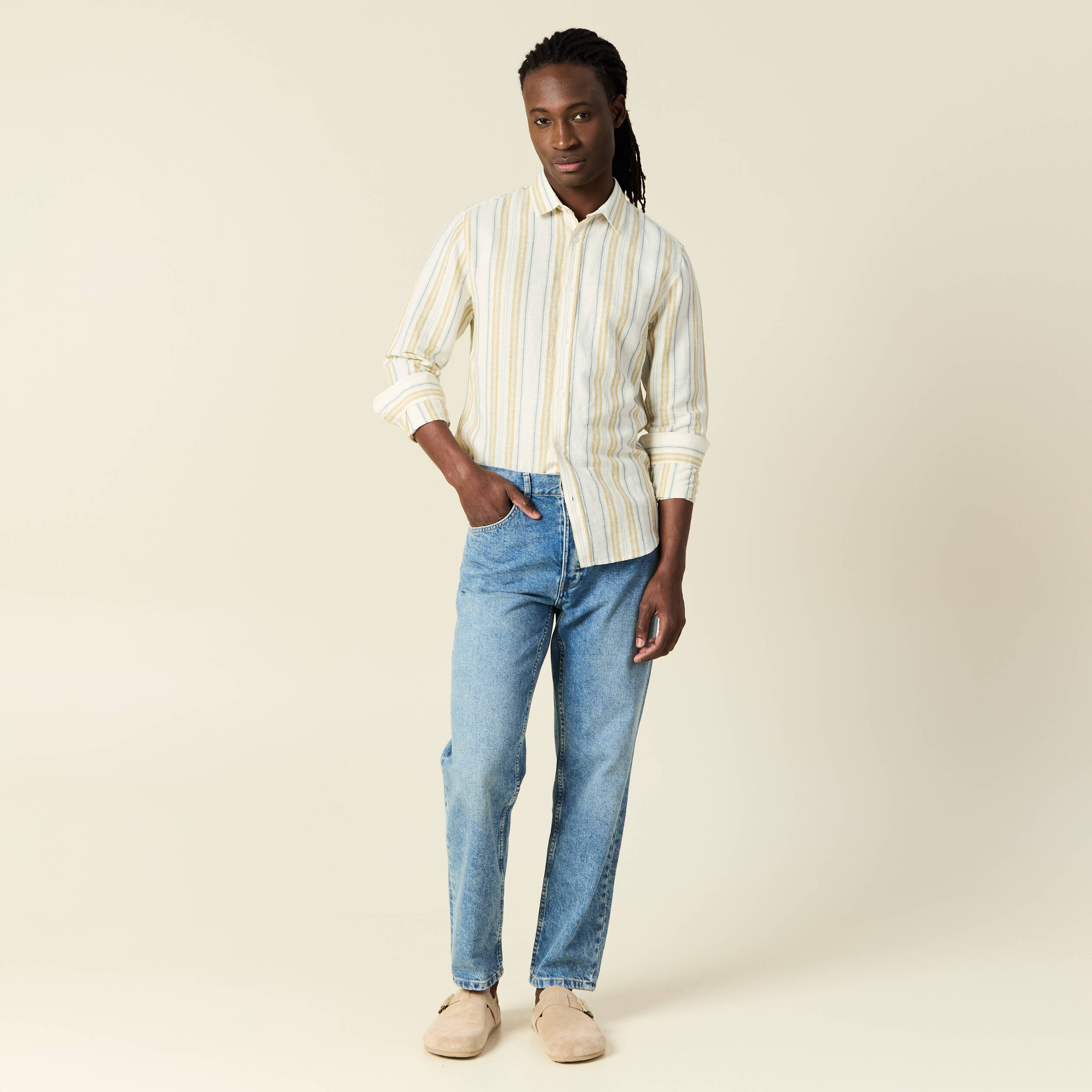 chemise manches longues ecru homme Chemise manches longues ecru homme