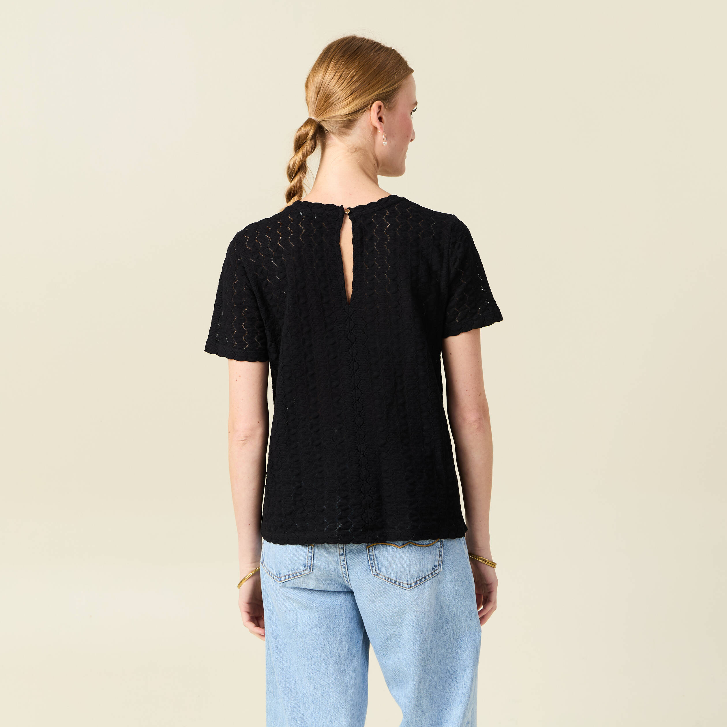 t shirt manches courtes noir femme T-shirt manches courtes noir femme