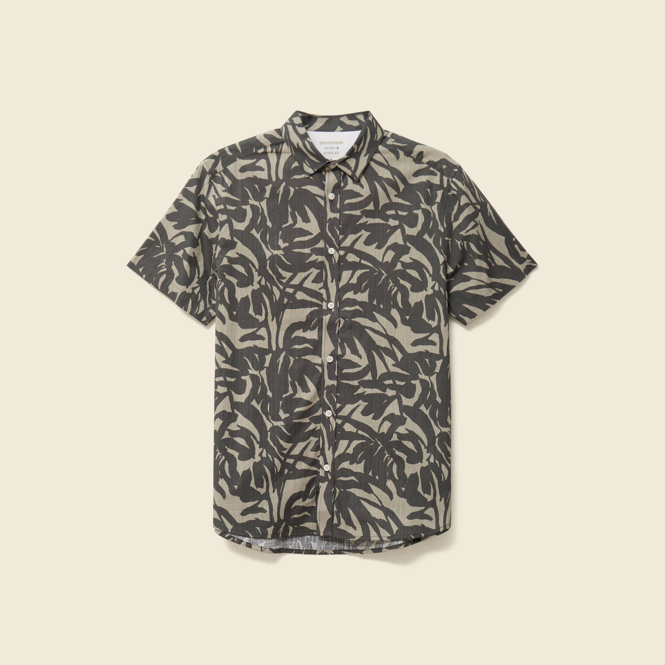 Chemise manches courtes vert kaki homme