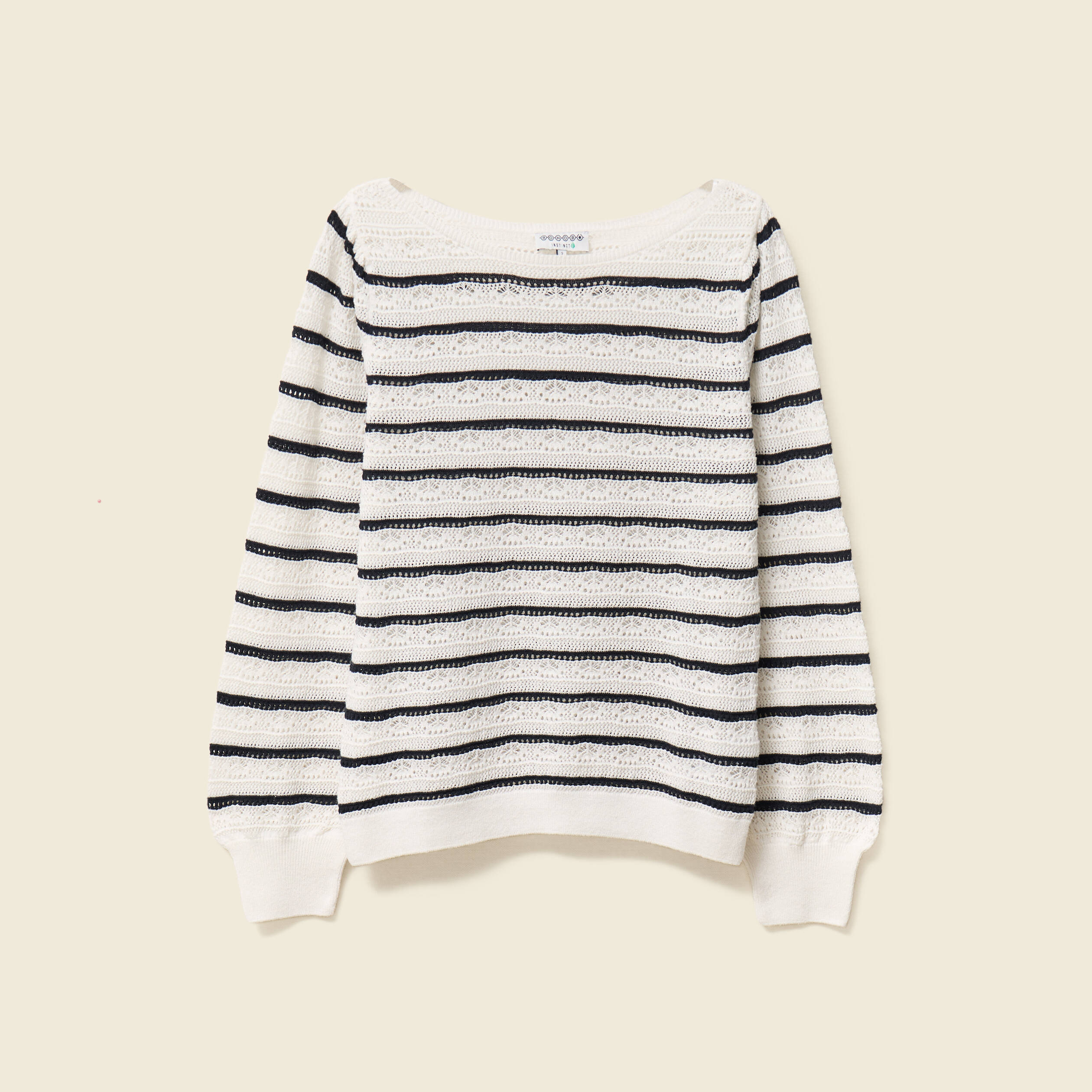 pull manches longues ajoure ecru femme Pull manches longues ajouré ecru femme