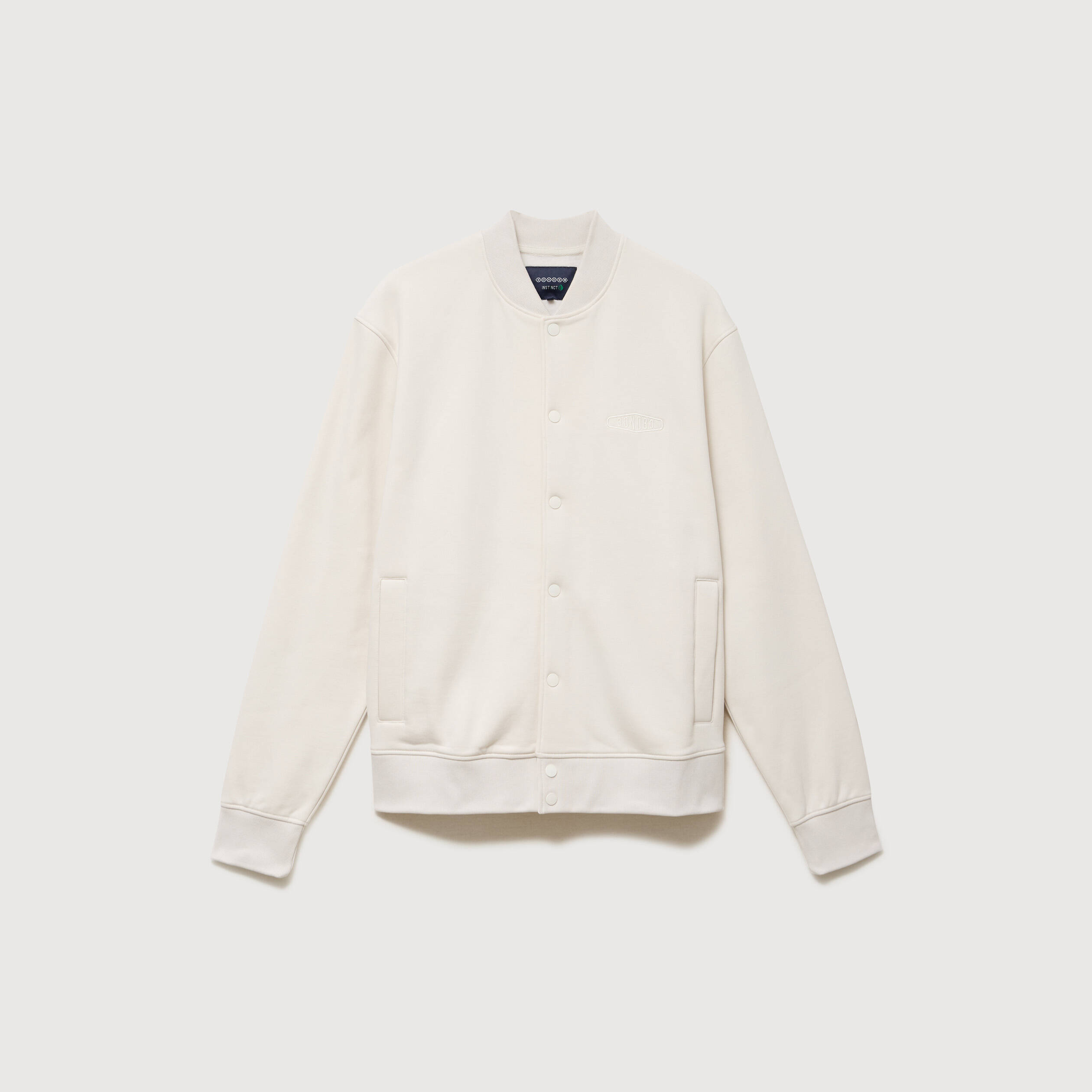 Sweat manches longues brod&eacute; gris clair homme