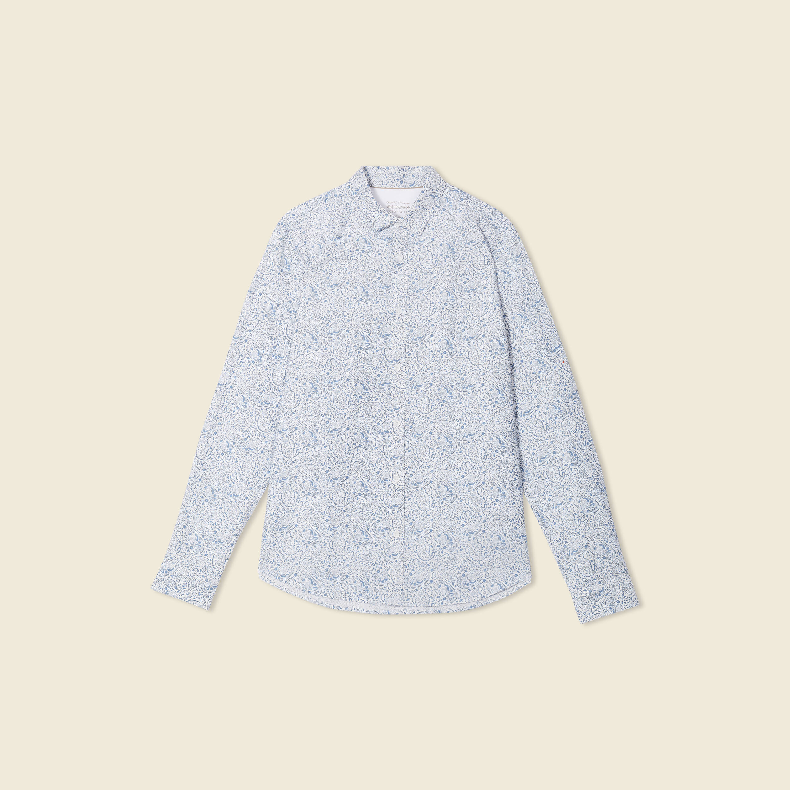 Chemise manches longues bleu homme