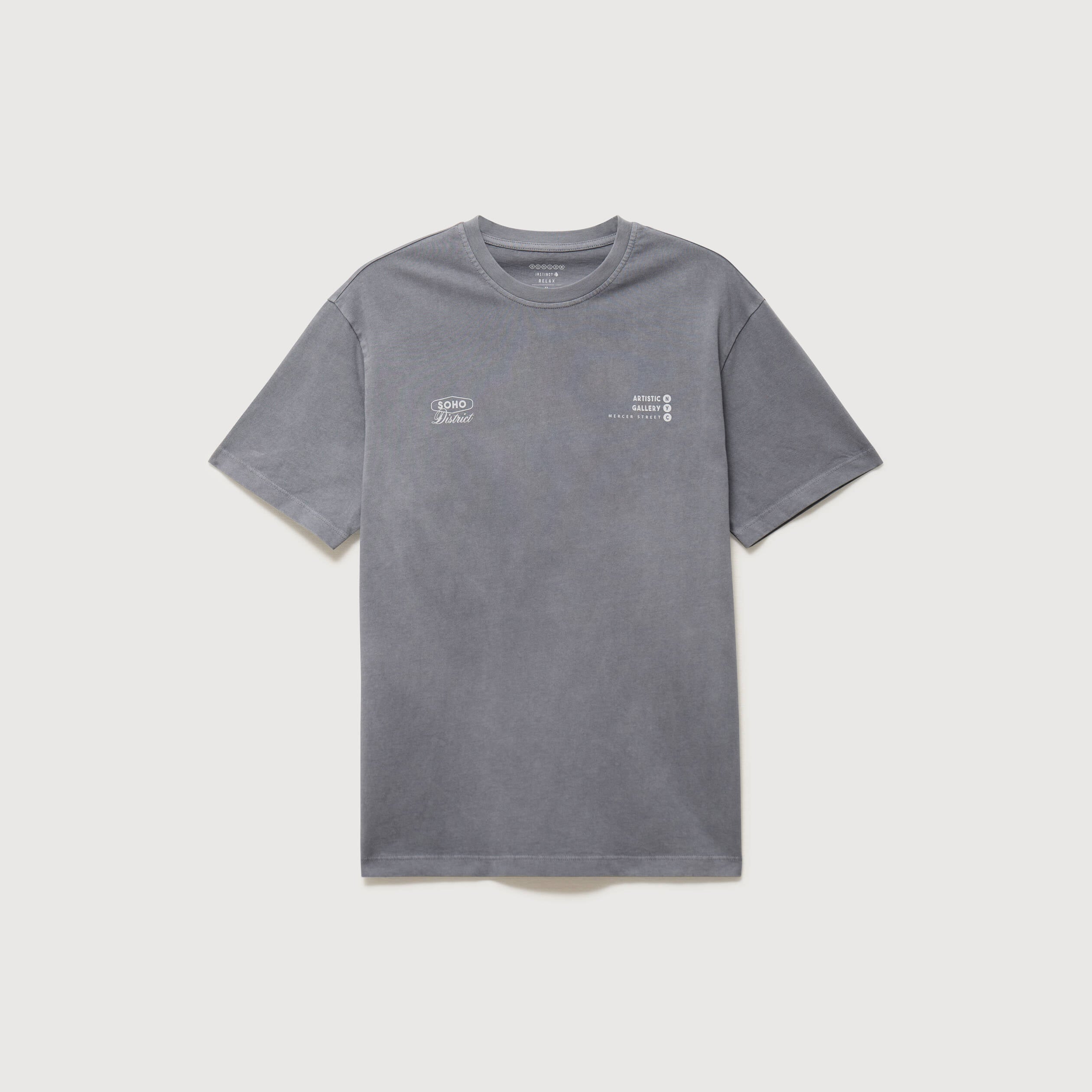 T-shirt en coton manches courtes gris homme