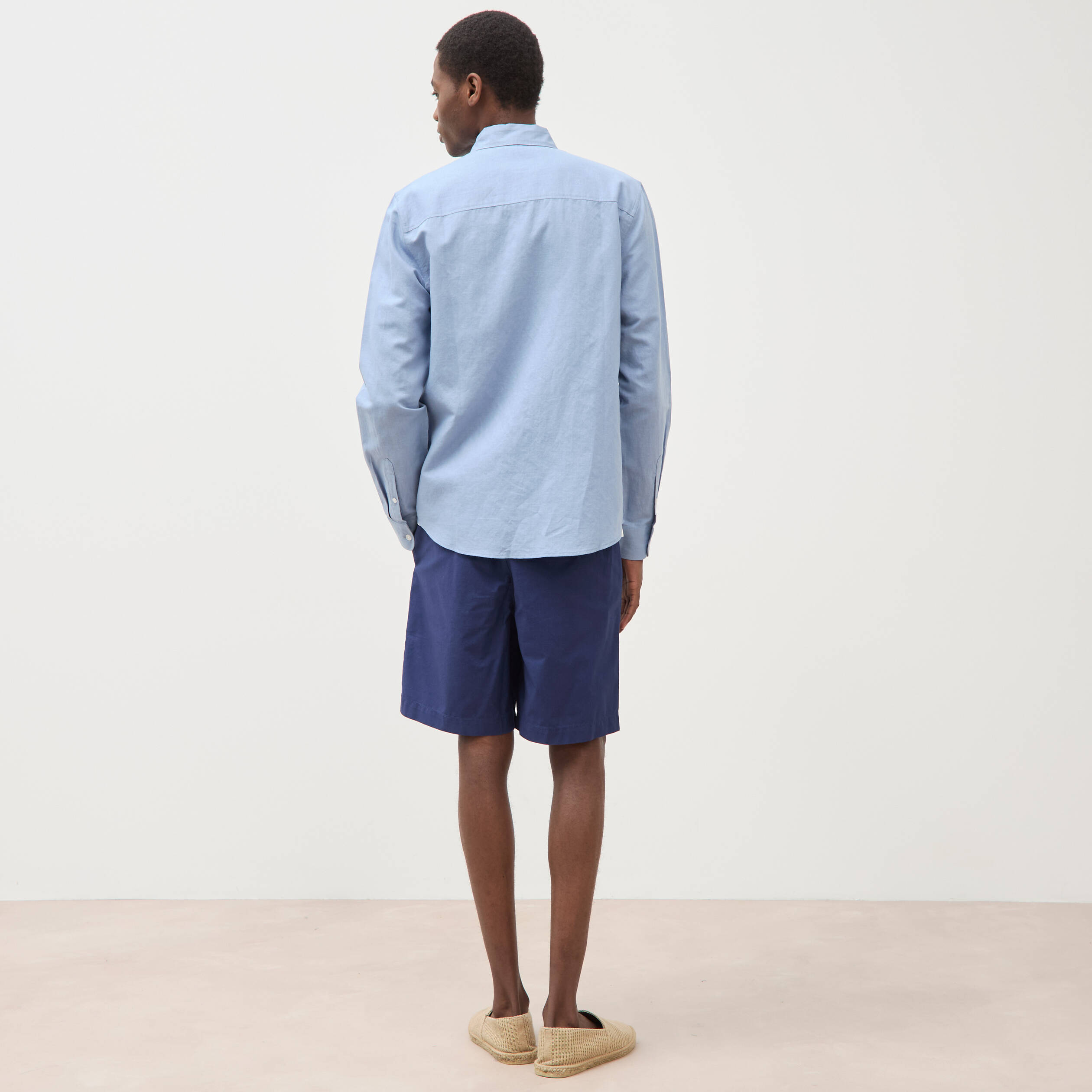 Chemise manches longues bleu gris homme