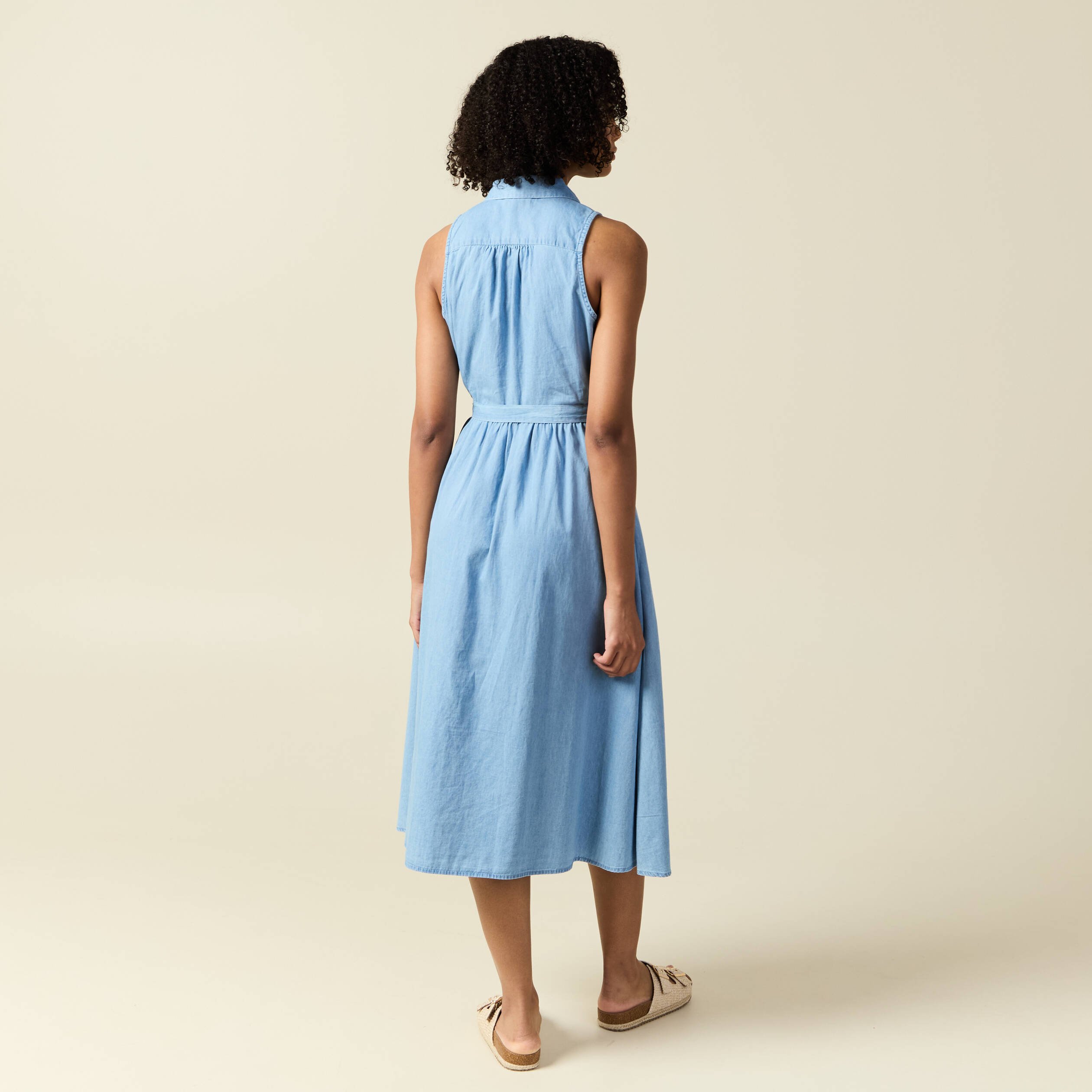 robe longue trapeze jean denim bleach femme Robe longue trapèze jean denim bleach femme