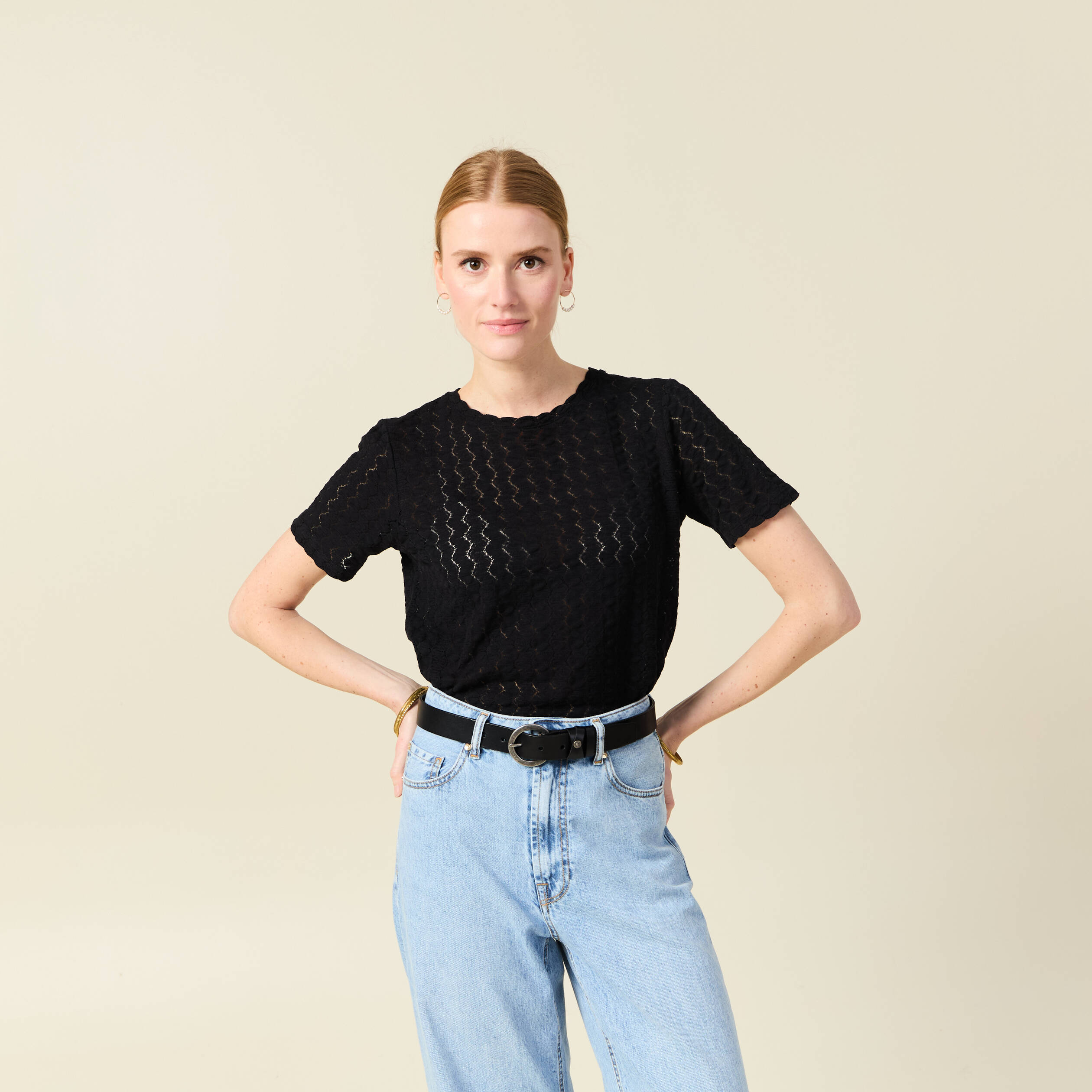 t shirt manches courtes noir femme T-shirt manches courtes noir femme