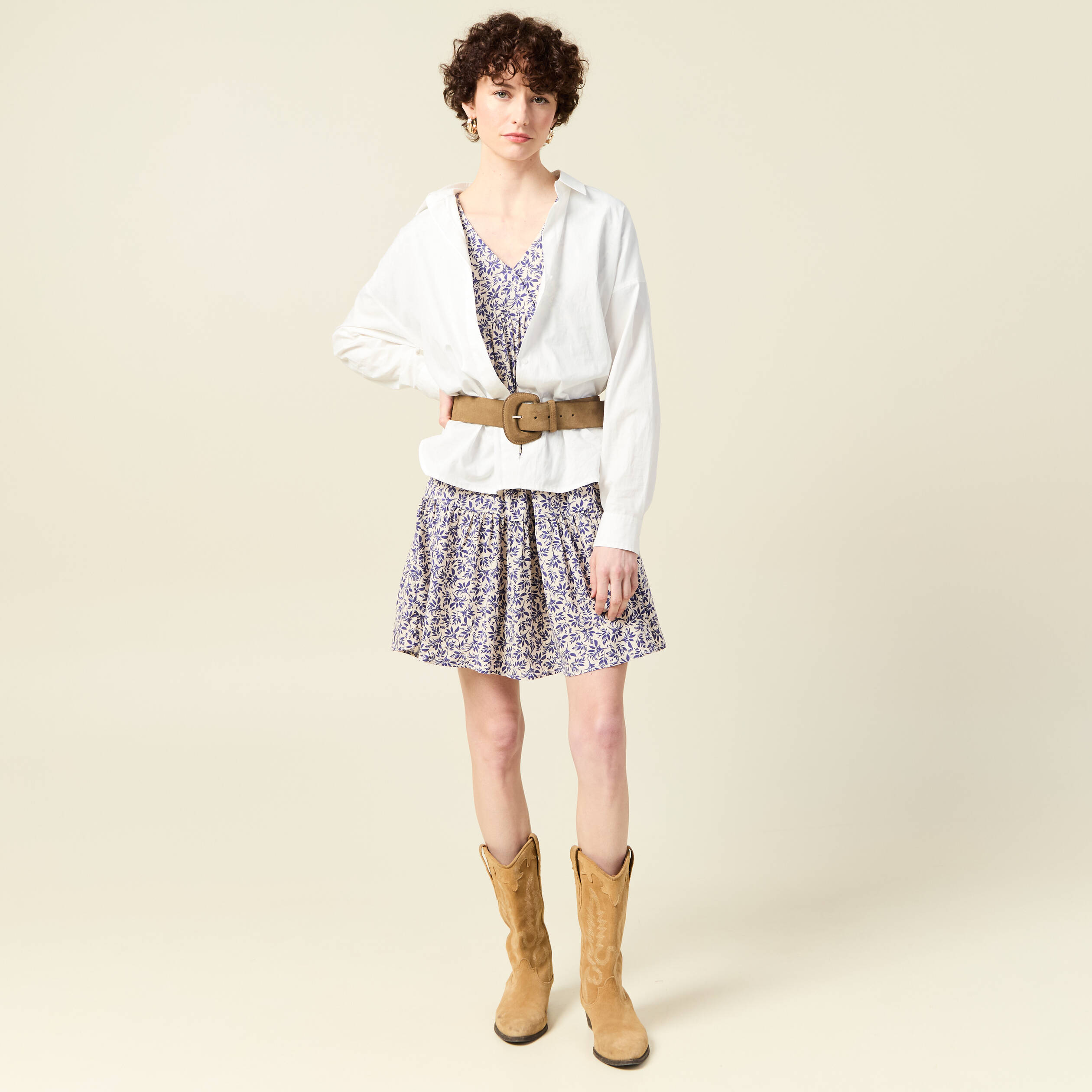 robe evasee manches courtes blanc femme Robe évasée manches courtes blanc femme