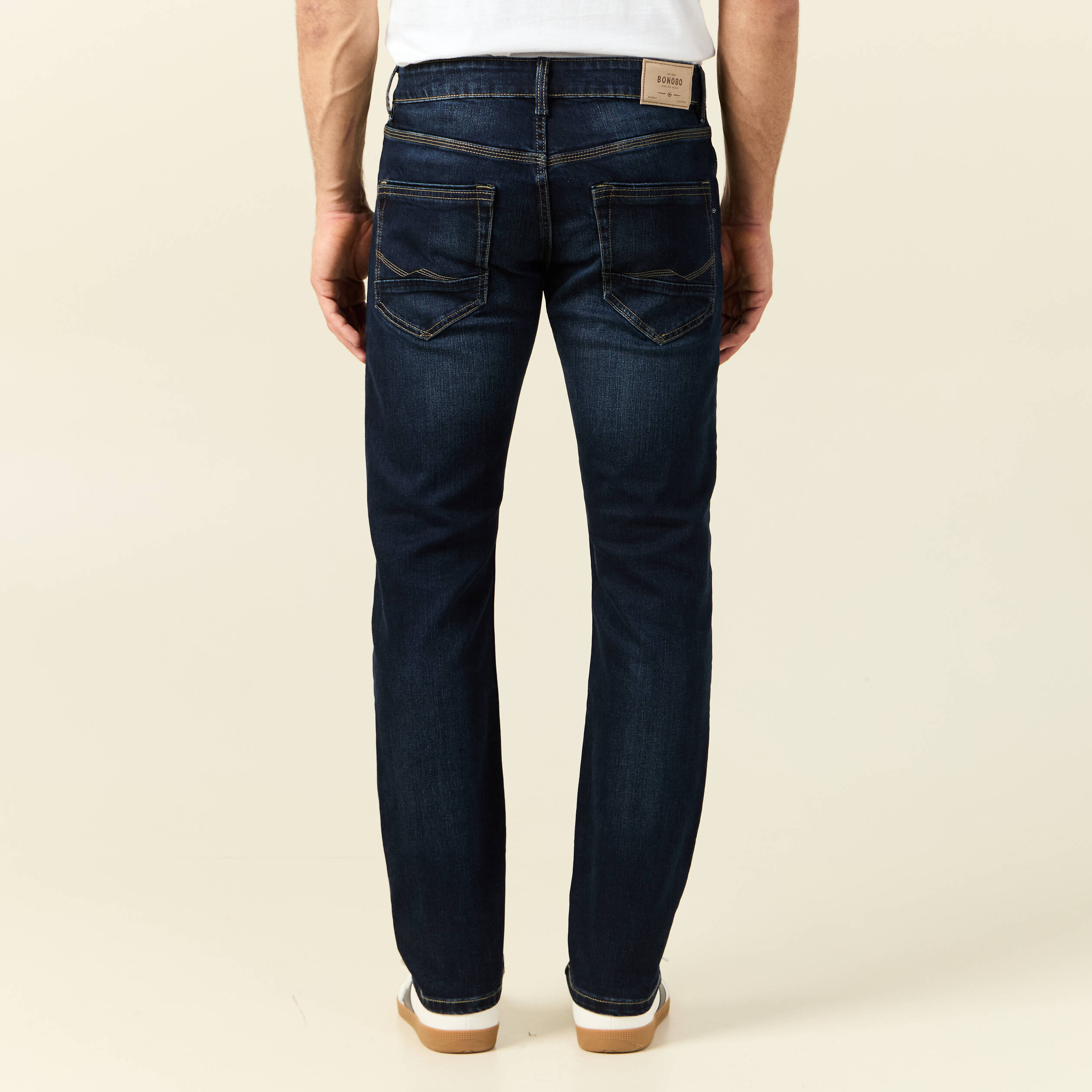 Jeans straight longueur 32 denim brut homme