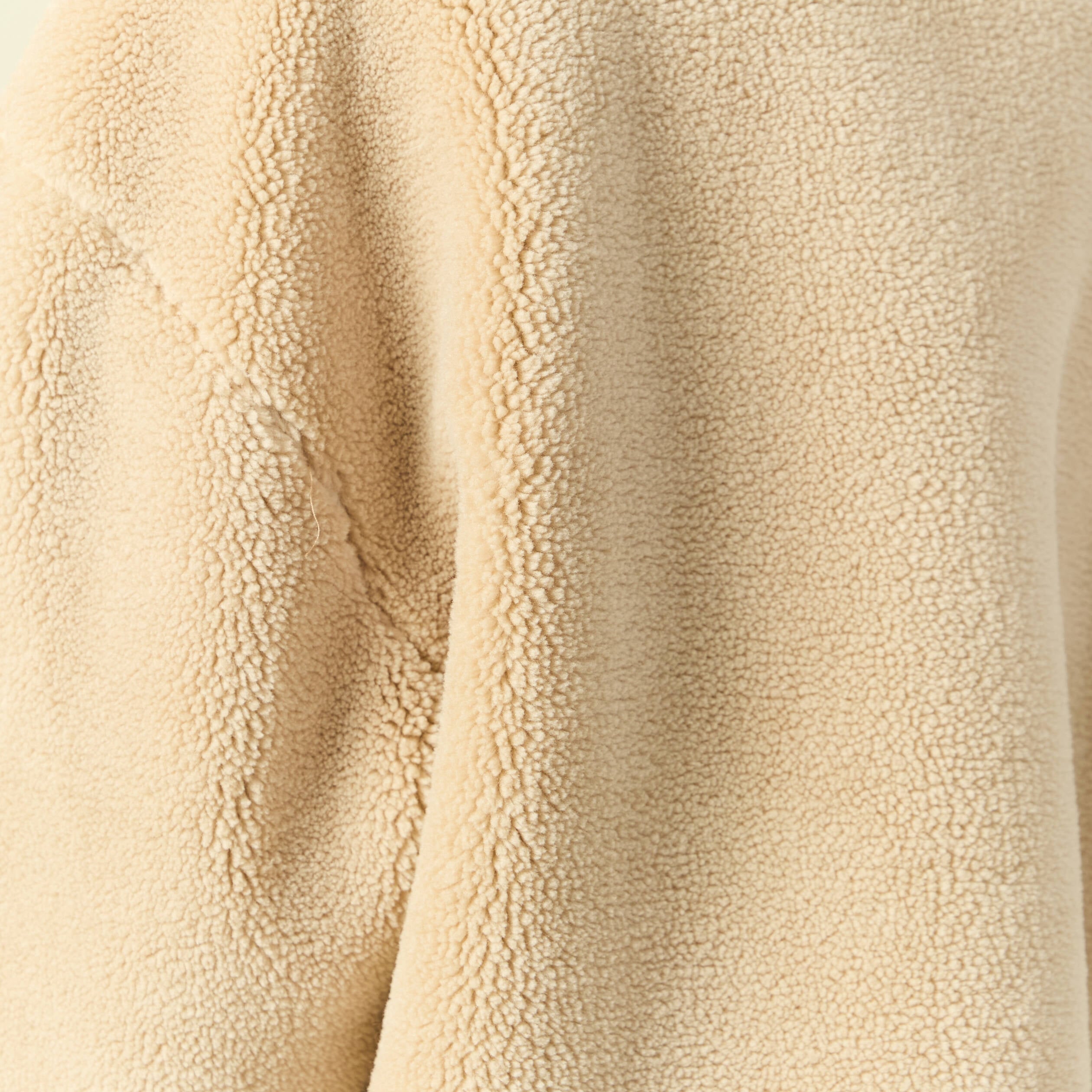 Veste oversize effet polaire col montant creme femme