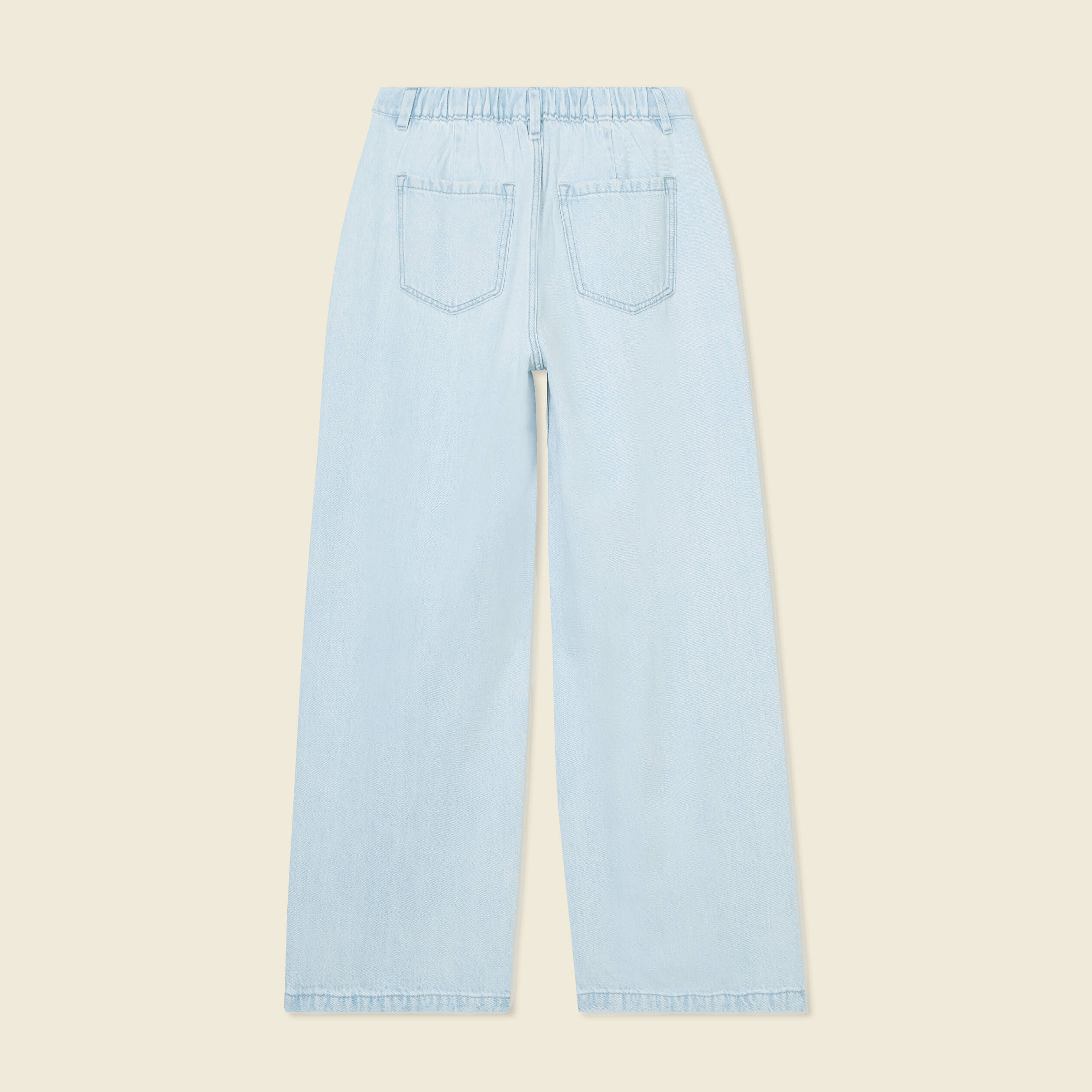 jeans large a pinces denim bleach femme Jeans large à pinces denim bleach femme
