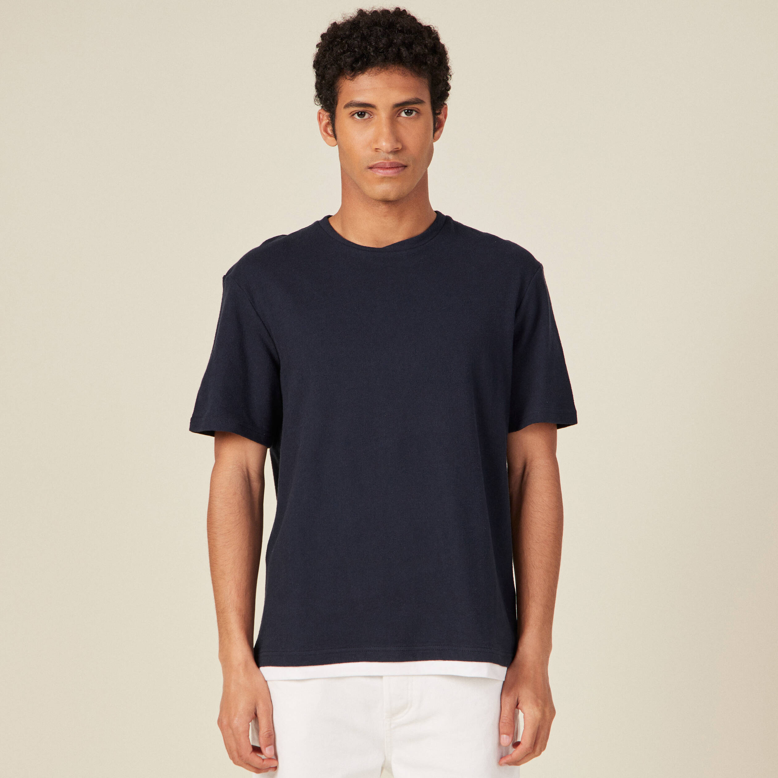 t shirt manches courtes bleu marine homme T-shirt manches courtes bleu marine homme