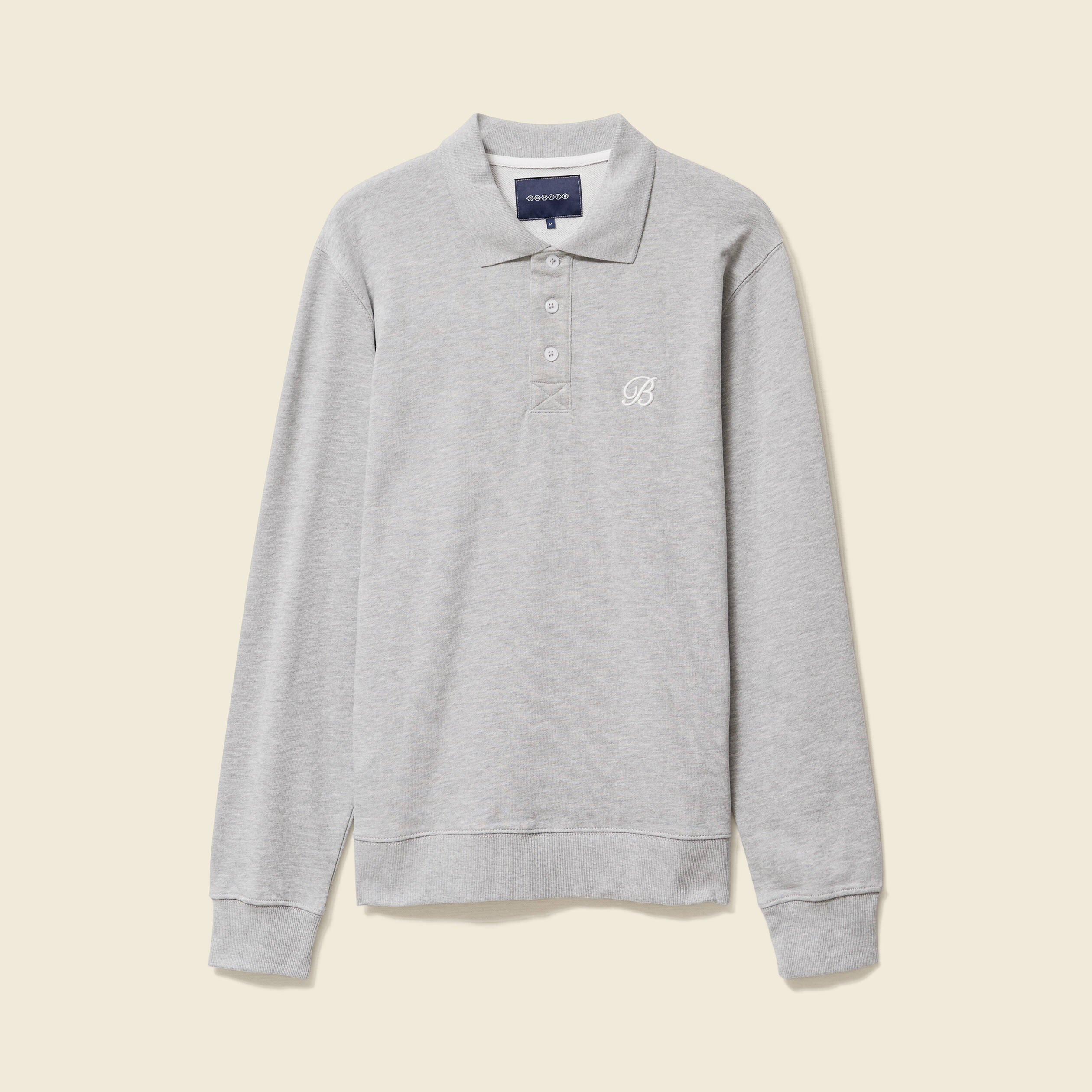Sweat manches longues brod&eacute; gris homme