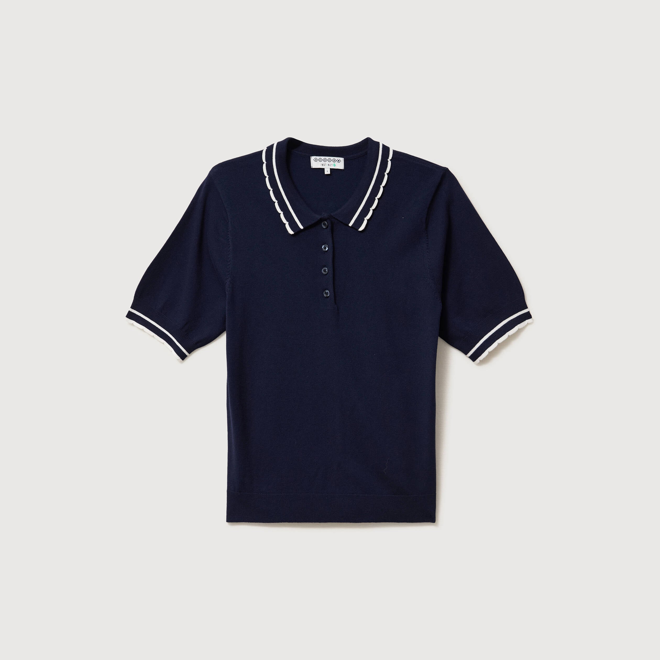 Polo manches courtes bleu marine femme