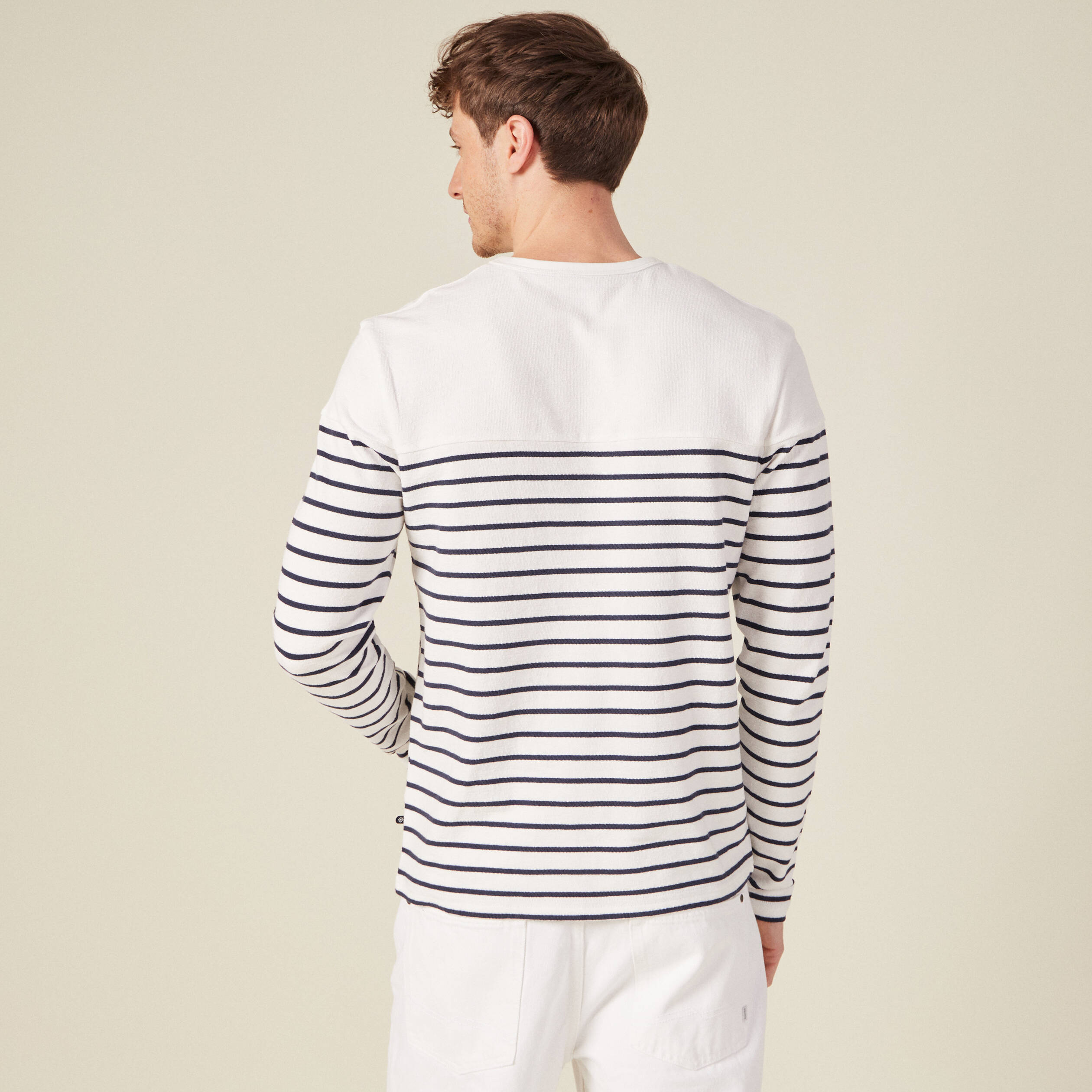 t shirt manches longues ecru homme T-shirt manches longues ecru homme