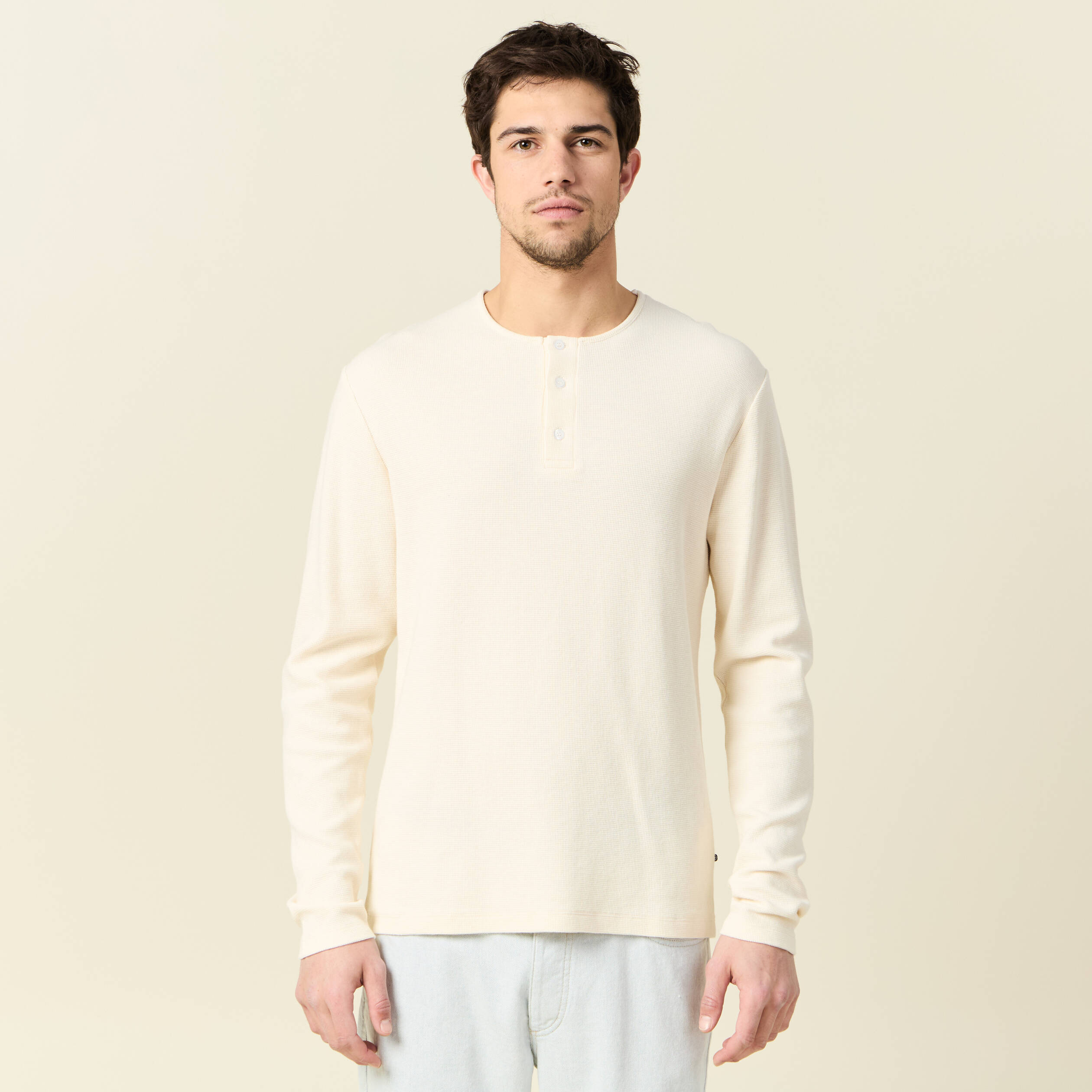t shirt manches longues ecru homme T-shirt manches longues ecru homme