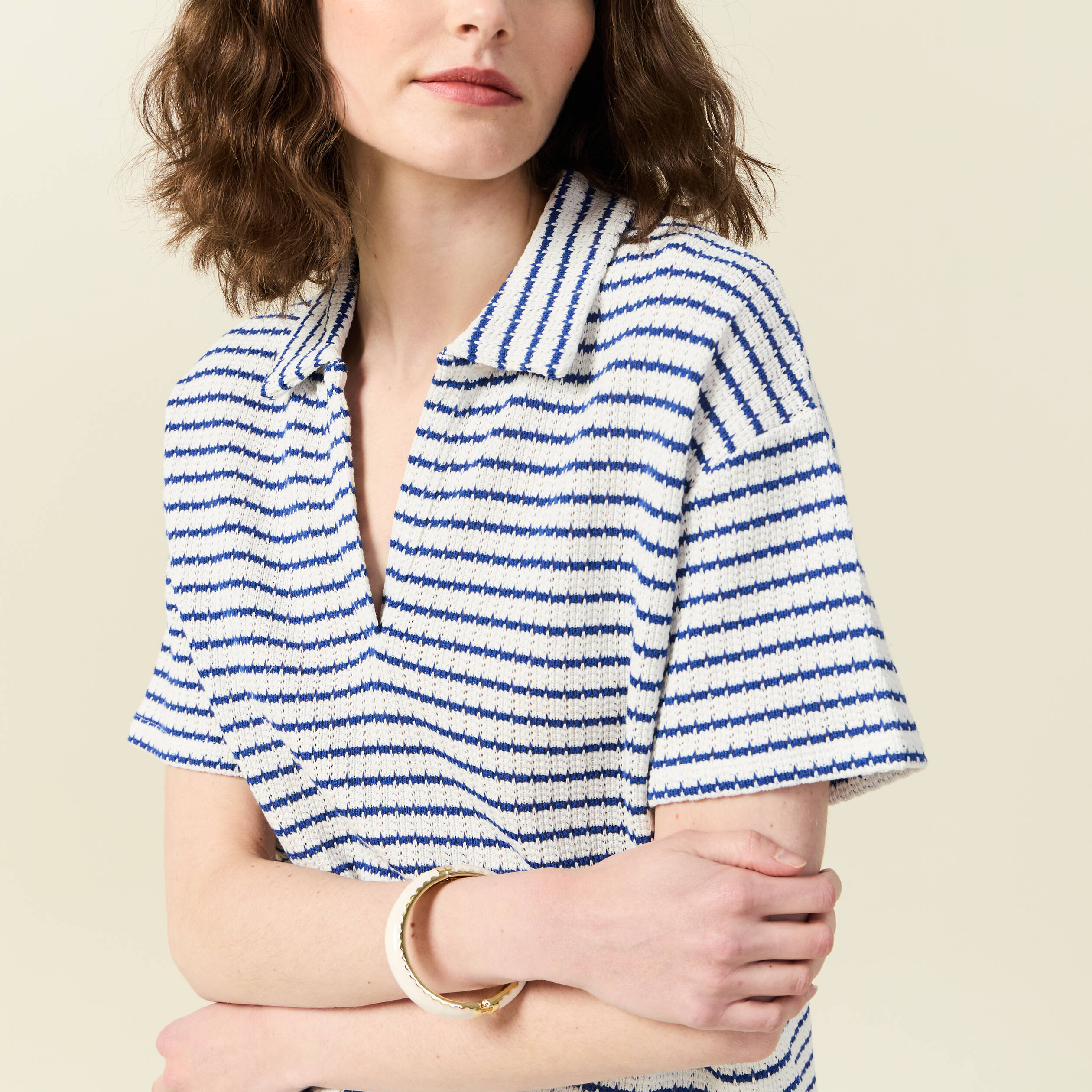 polo manches courtes ecru femme Polo manches courtes ecru femme
