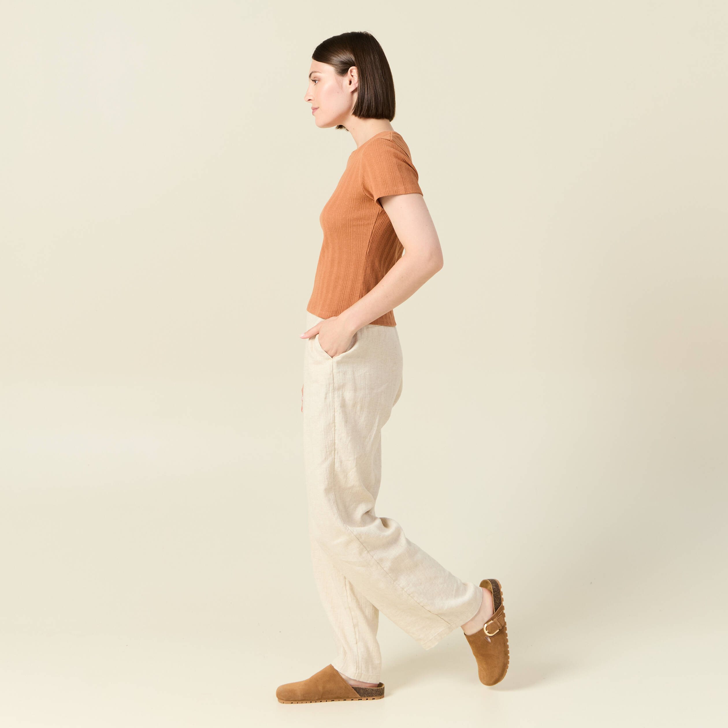 t shirt manches courtes terracotta femme T-shirt manches courtes terracotta femme