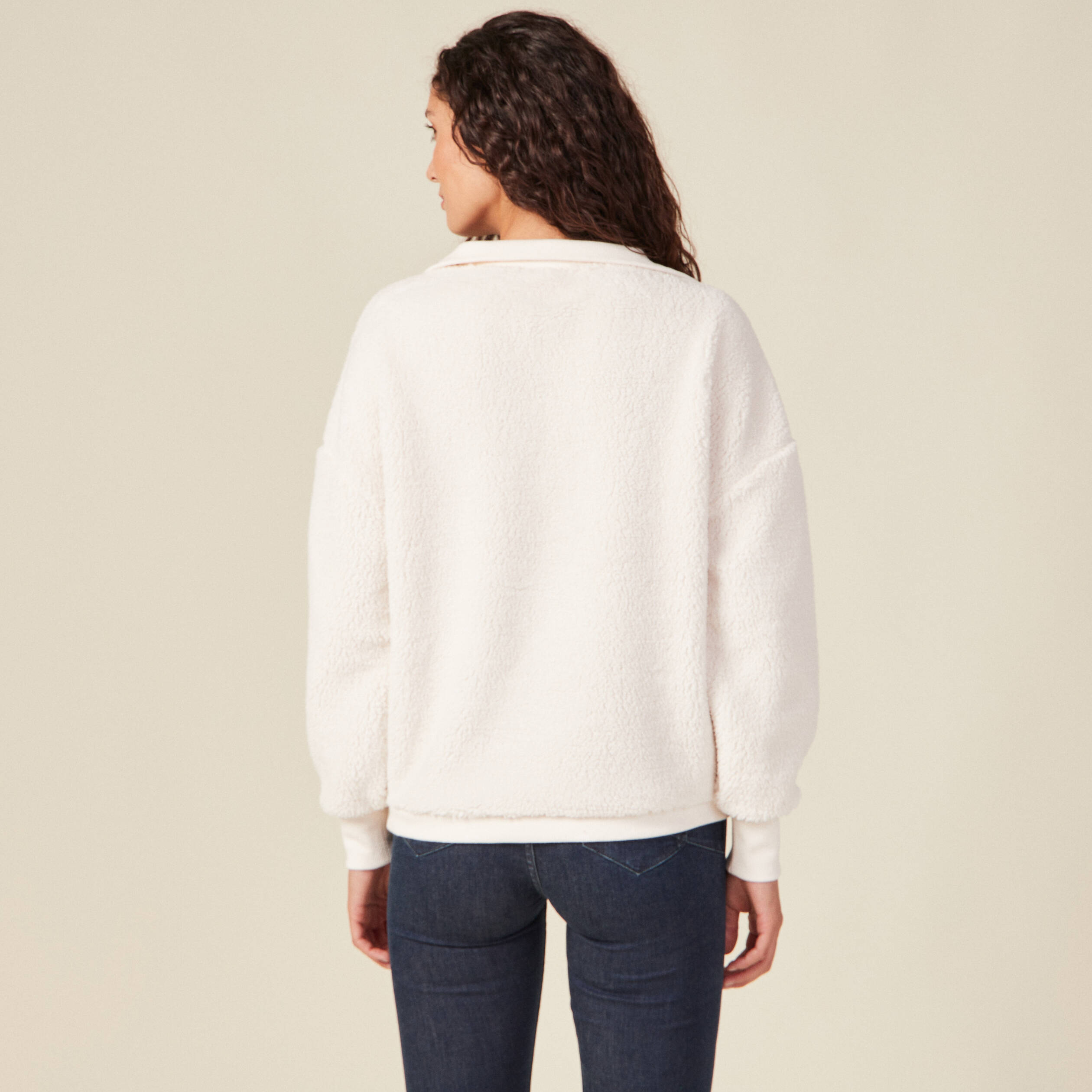 Sweat éco-responsable ecru femme