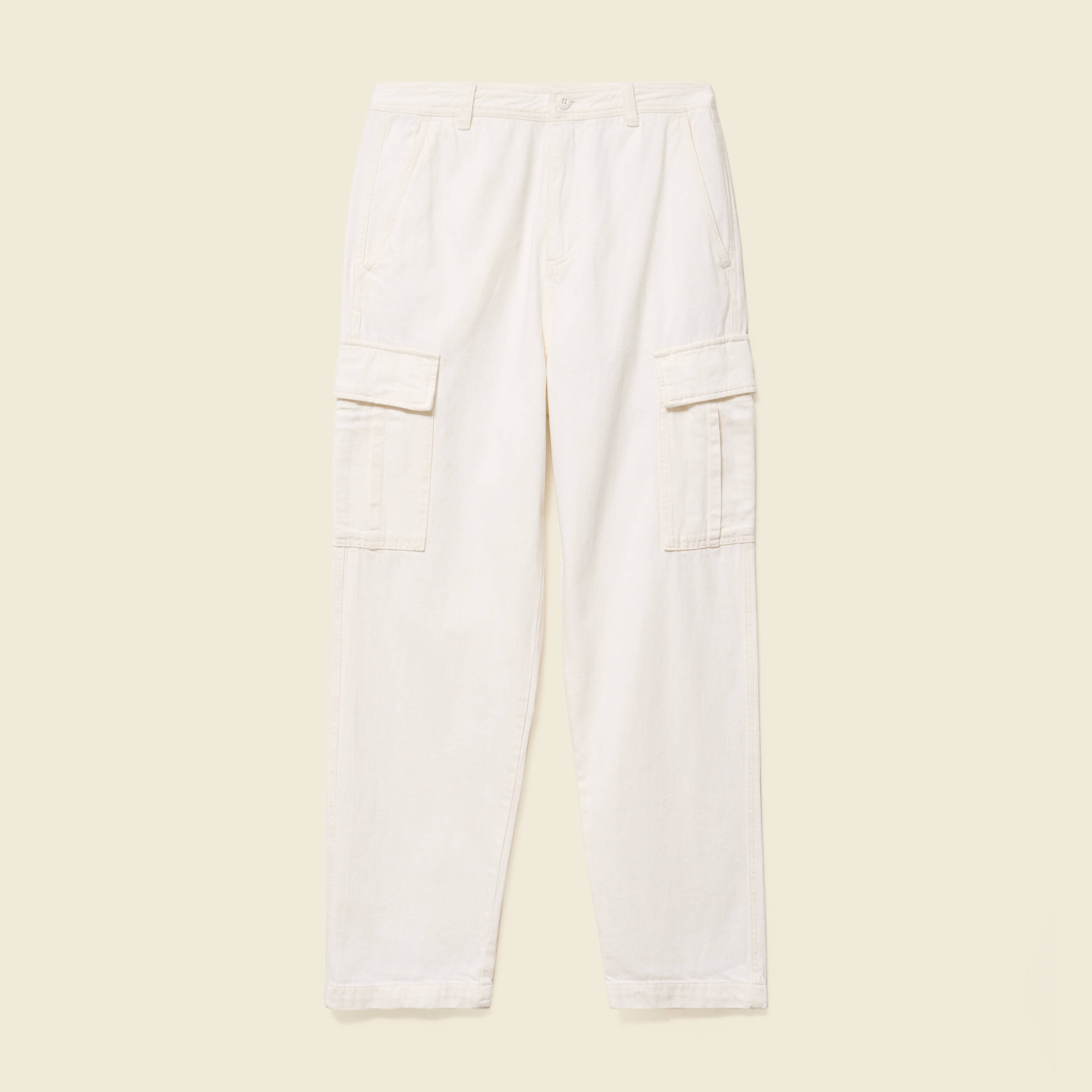 pantalon cargo large longueur 32 ecru homme Pantalon cargo large longueur 32 ecru homme
