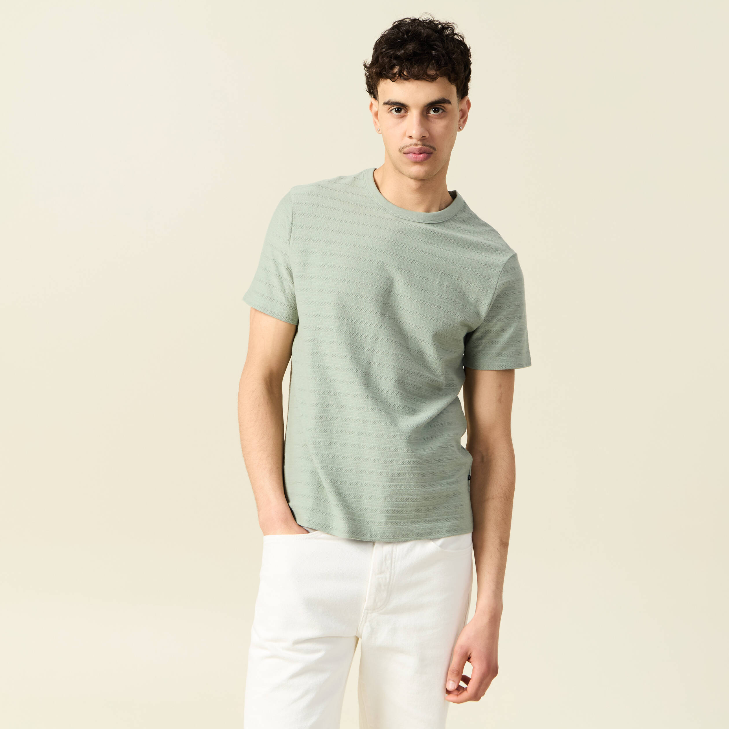 t shirt manches courtes vert olive homme T-shirt manches courtes vert olive homme