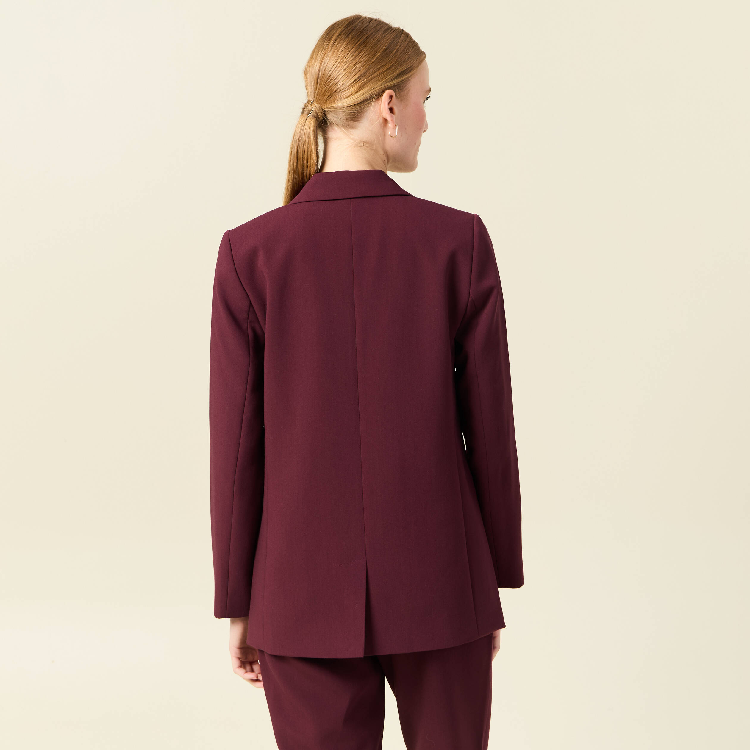veste blazer double boutonnage violet fonce femme Veste blazer double boutonnage violet foncé femme