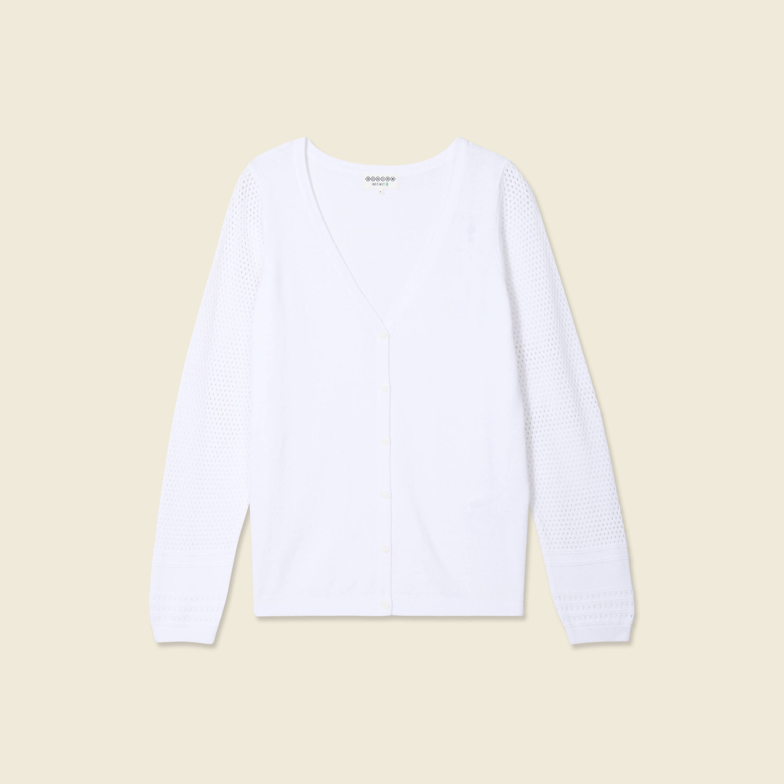 gilet manches longues boutonne blanc femme Gilet manches longues boutonné blanc femme