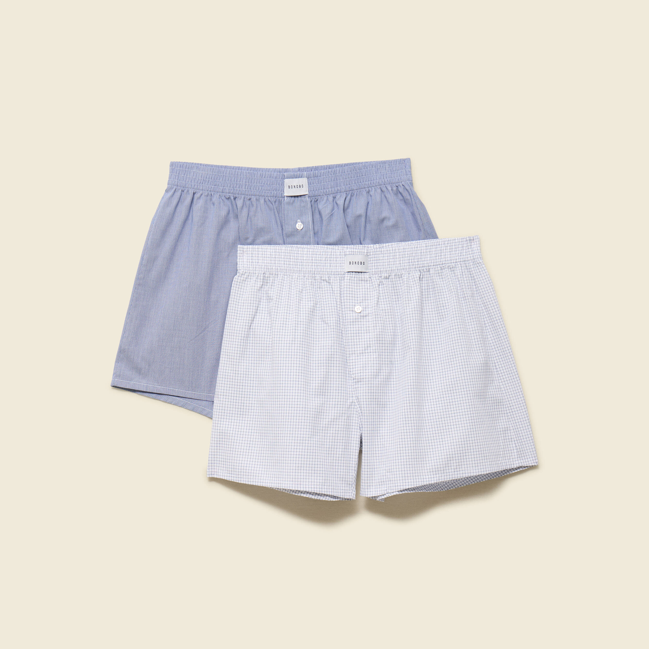 Lot de 2 cale&ccedil;ons en coton bleu marine homme