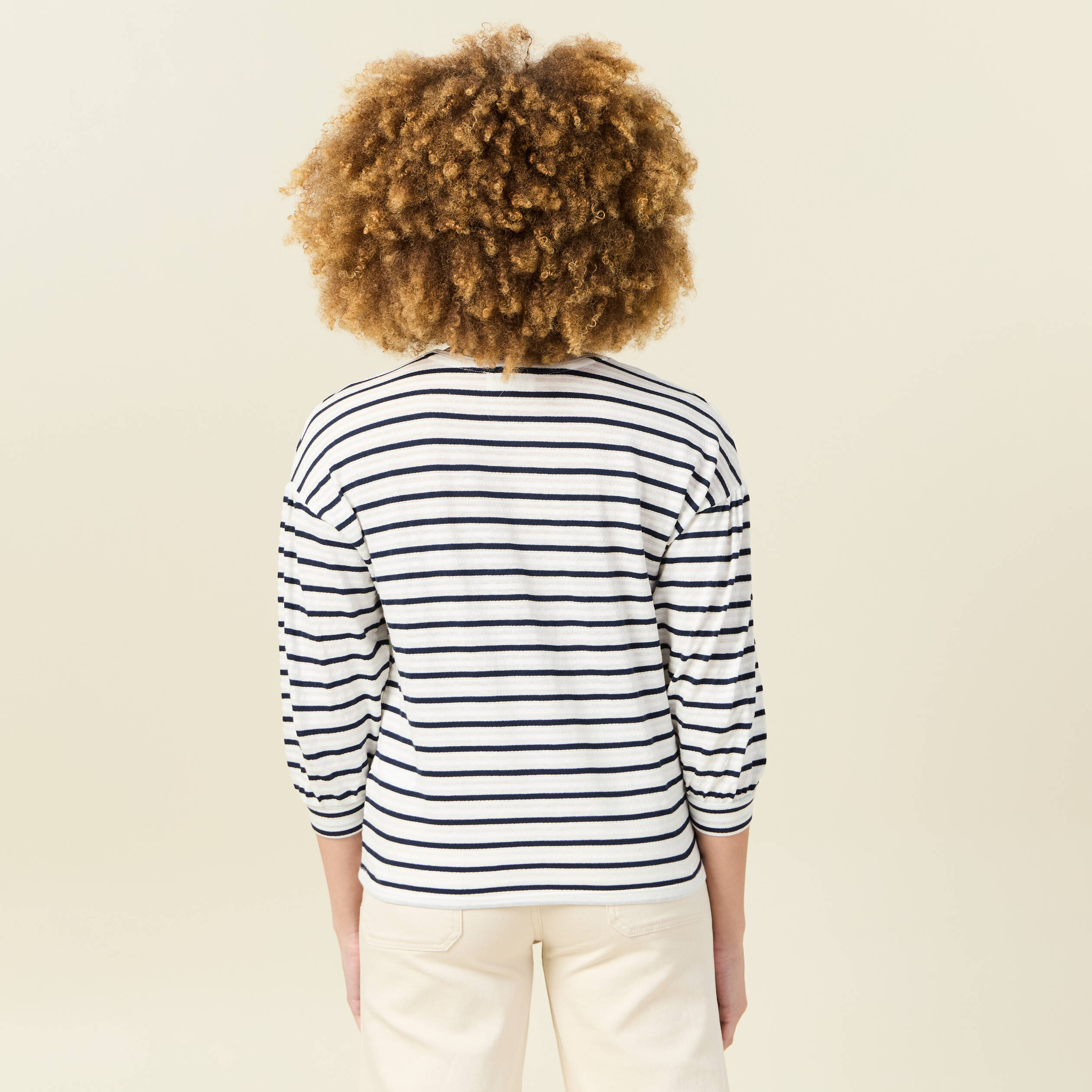 t shirt manches 34 bleu femme T-shirt manches 3/4 bleu femme