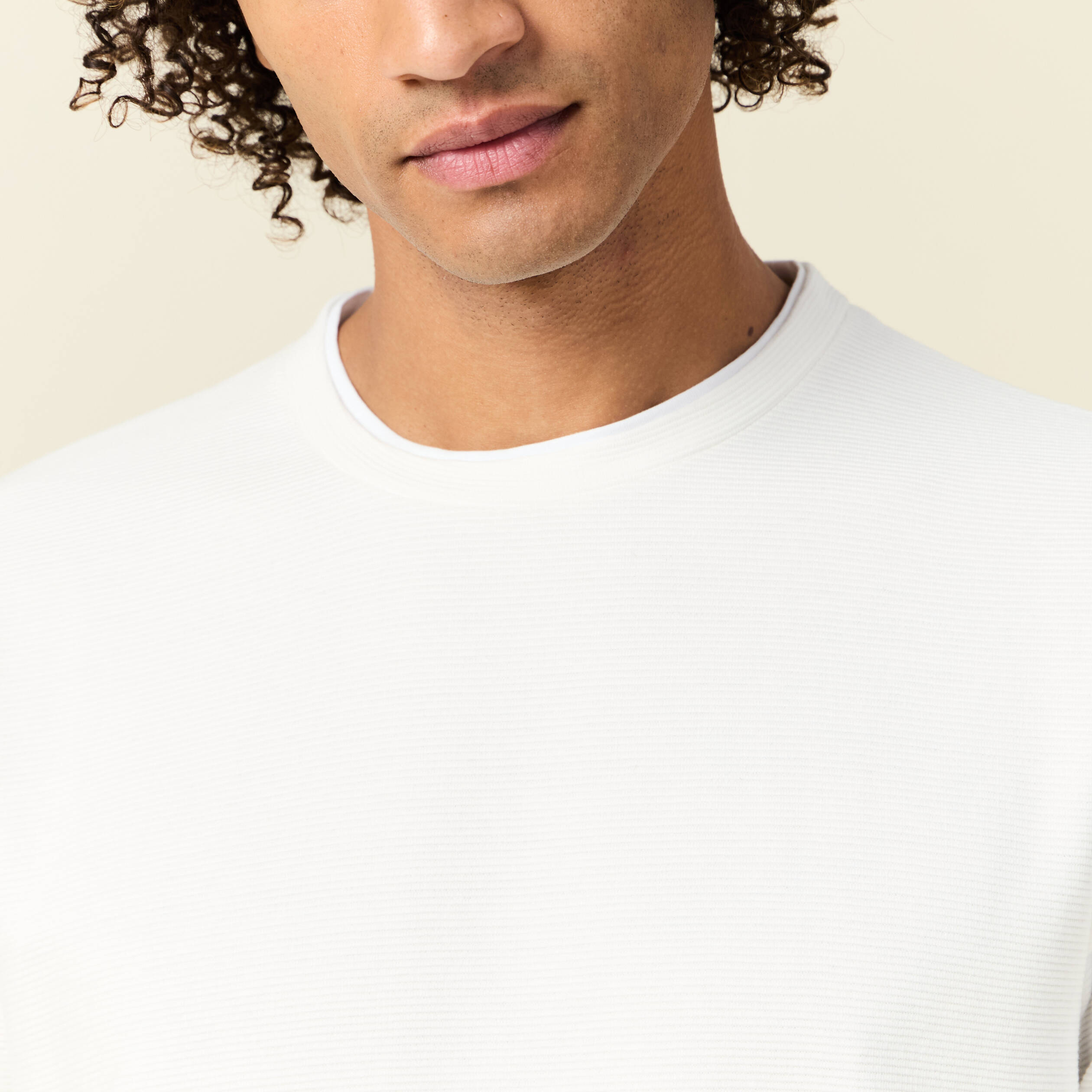 T-shirt manches longues ecru homme