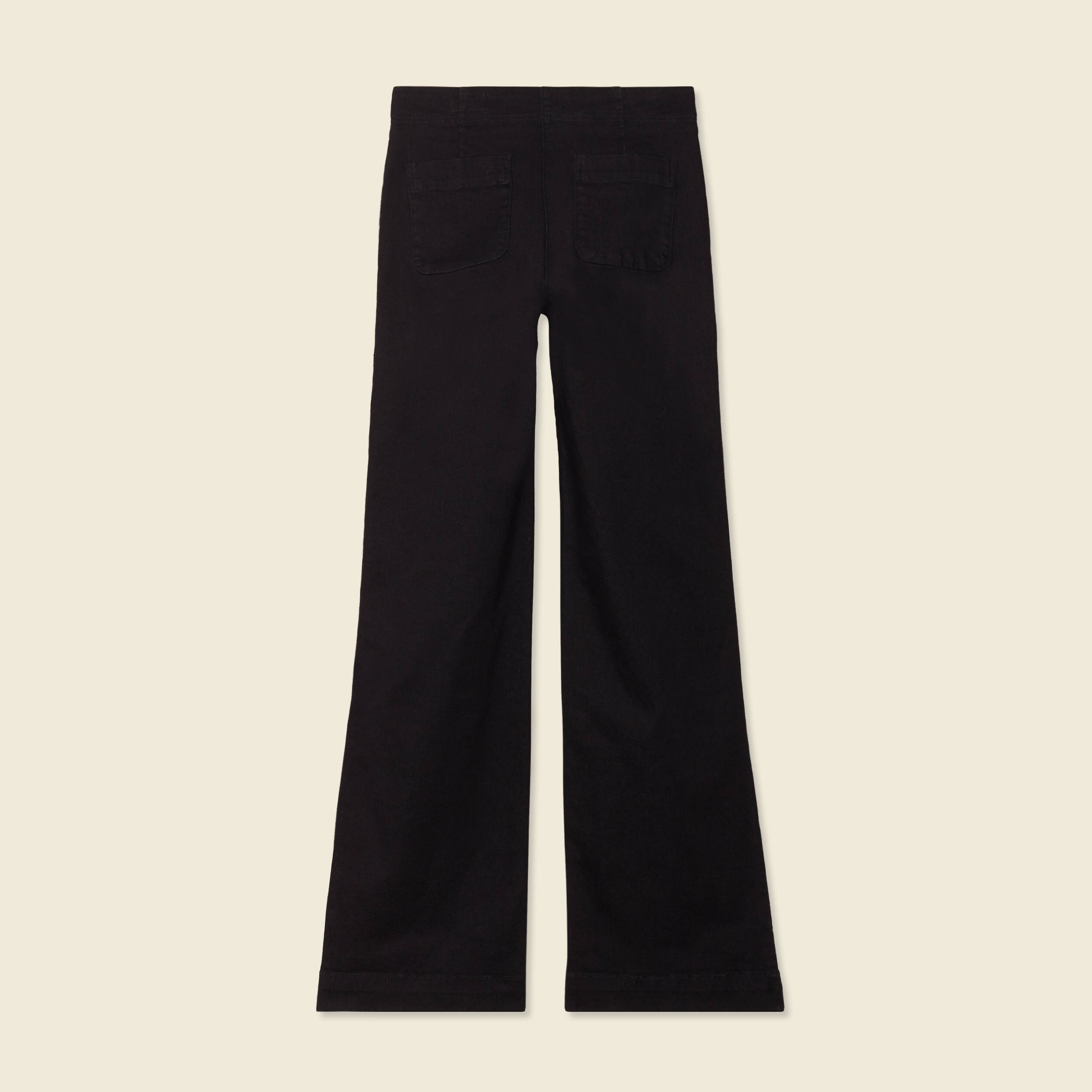 jeans flare a pont denim noir femme Jeans flare à pont denim noir femme